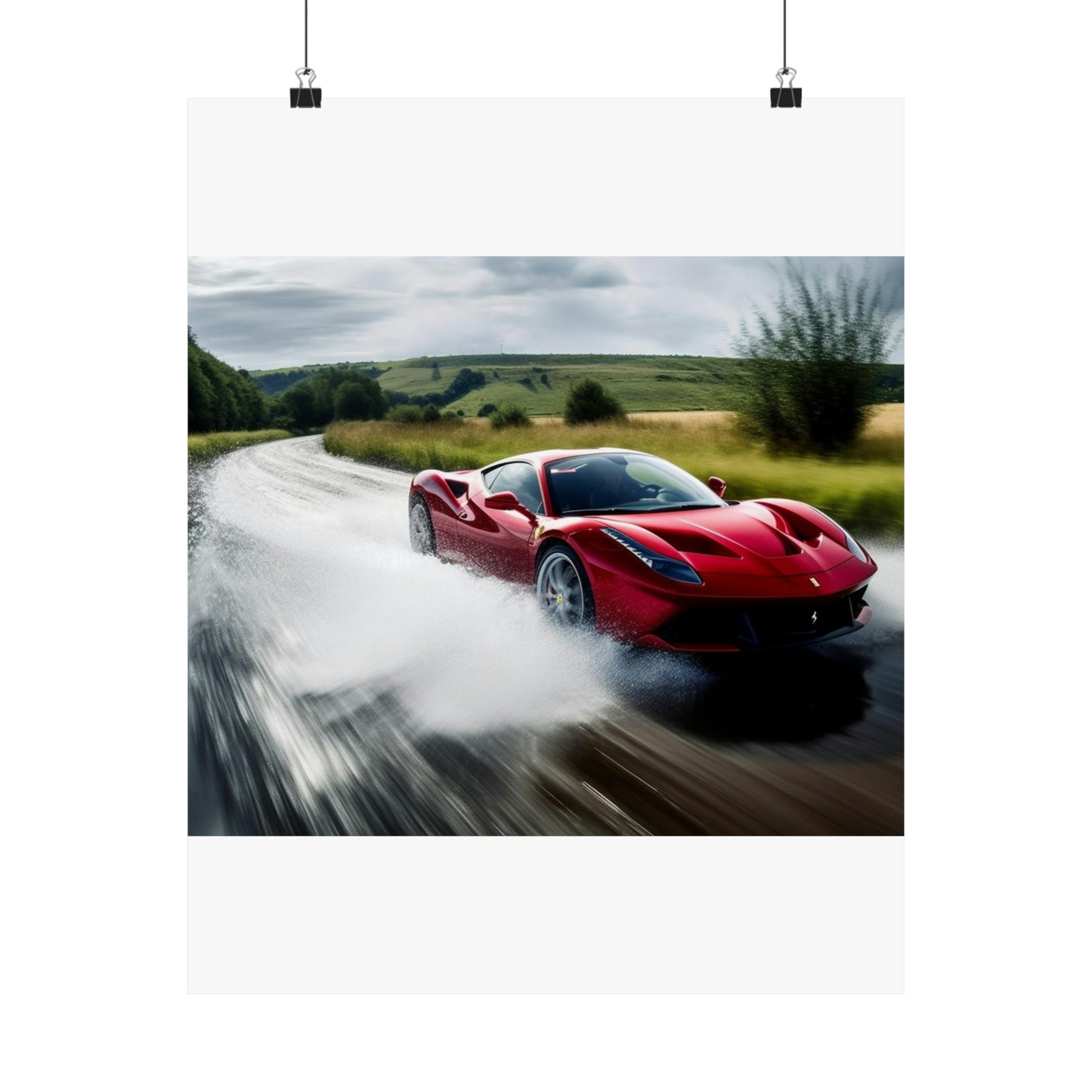 Premium Matte Vertical Posters Water Ferrari Splash 4