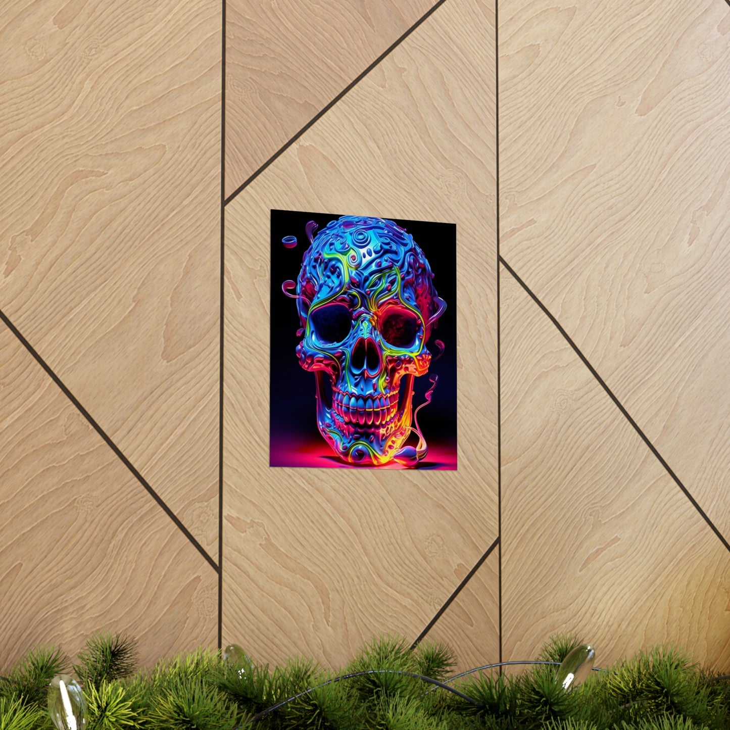 Premium Matte Vertical Posters Macro Skull Color 3