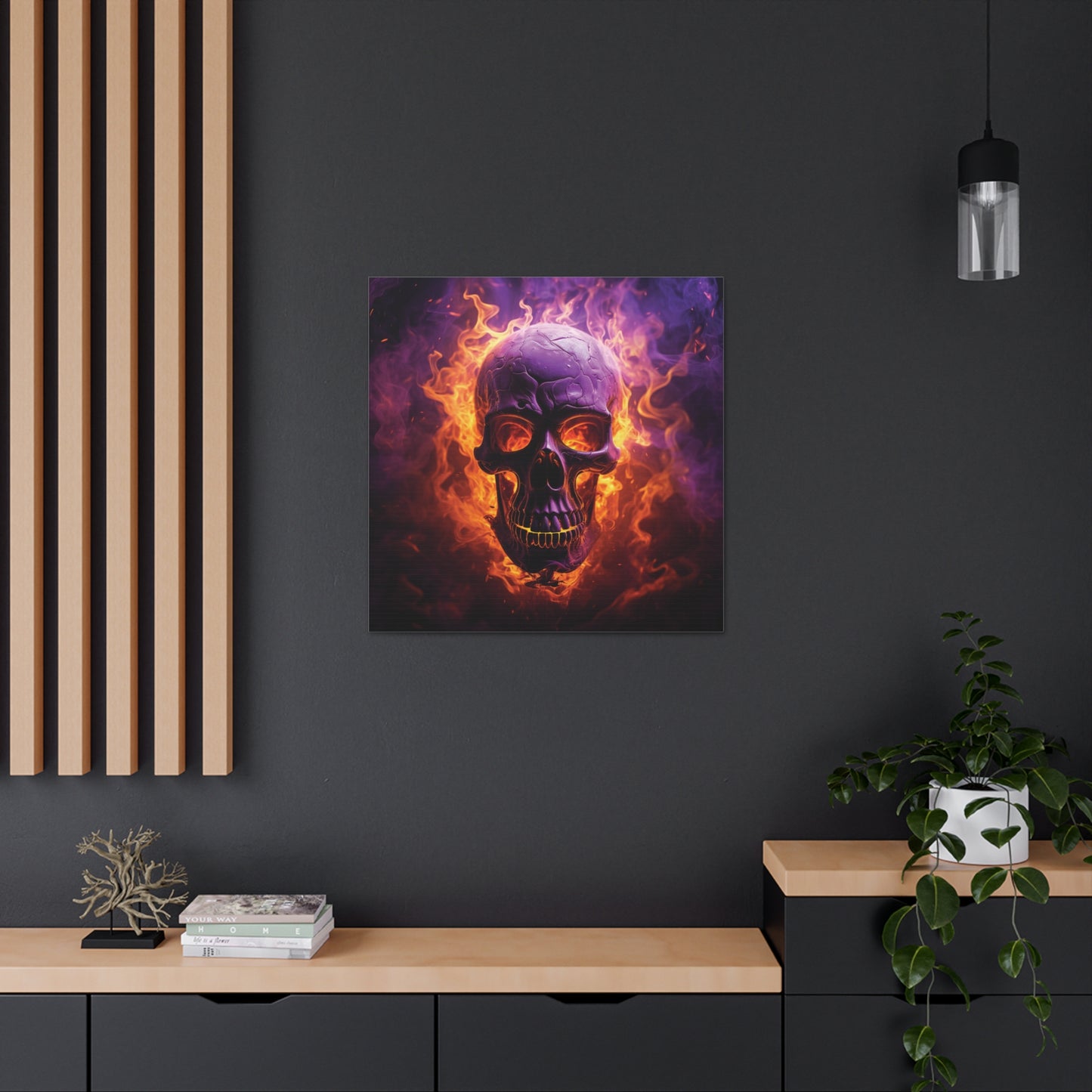 Canvas Gallery Wraps Skull Flames 3