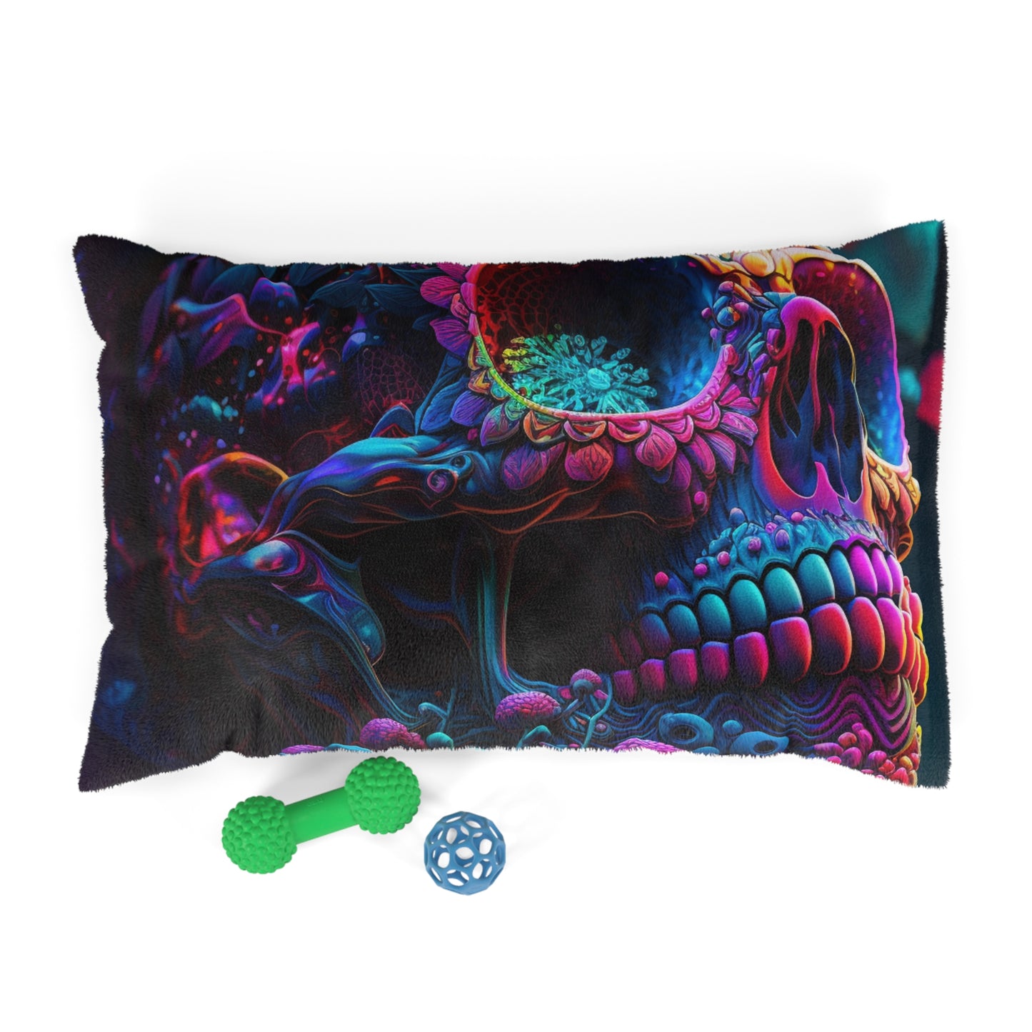 Pet Bed Florescent Skull Death 3