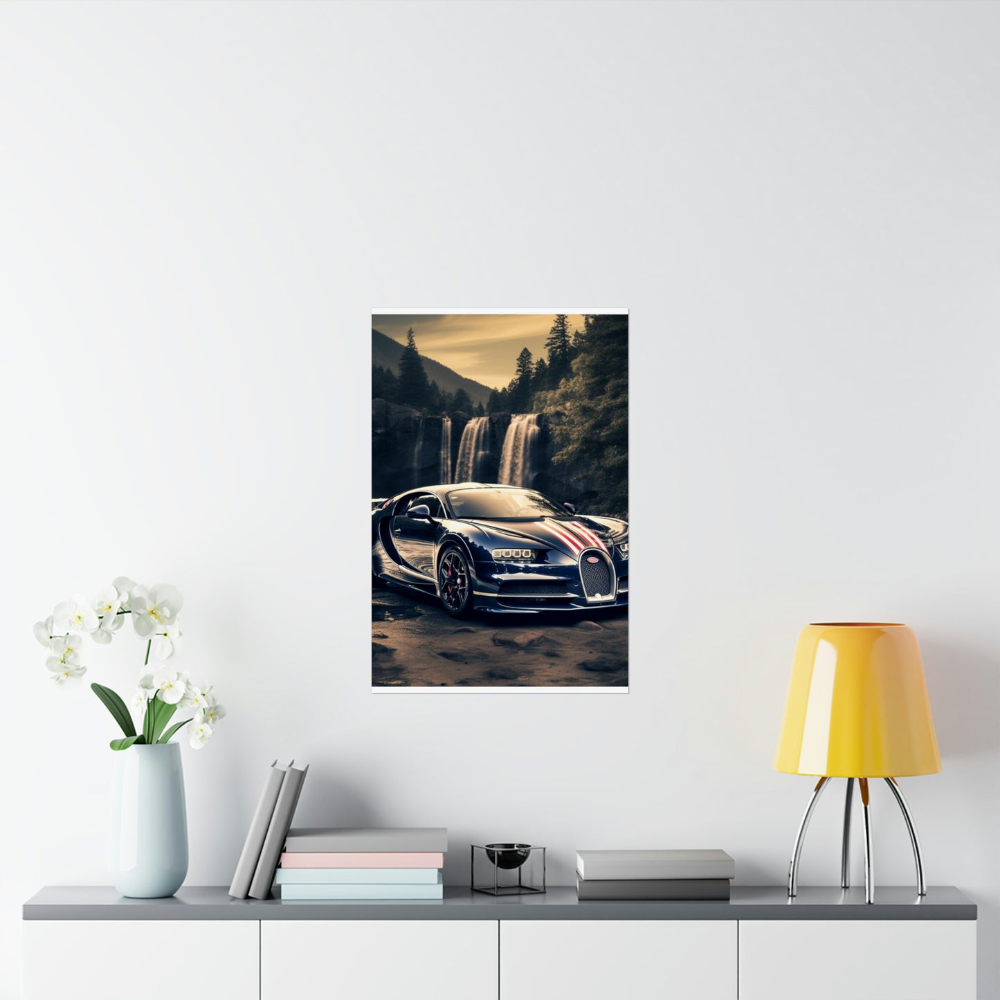 Premium Matte Vertical Posters Bugatti Waterfall 2