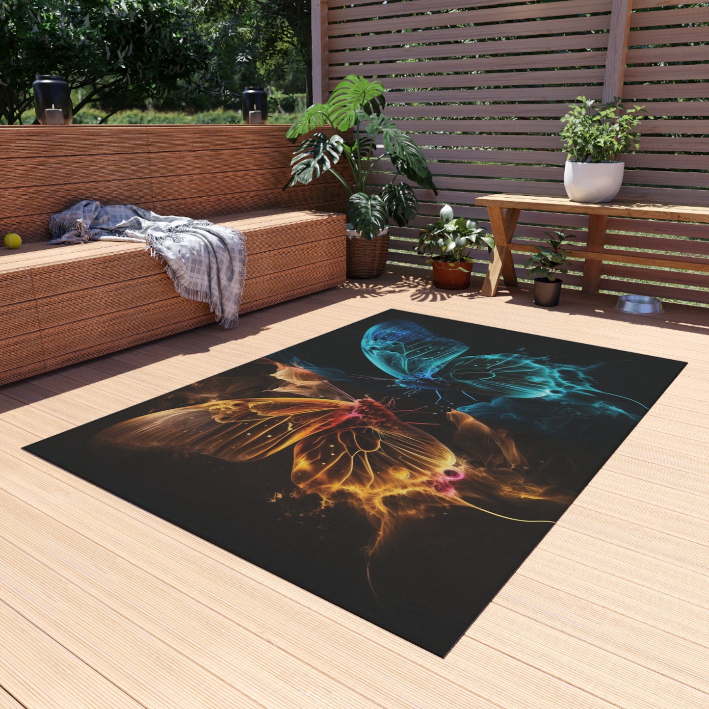 Outdoor Rug  Kiss Neon Butterfly 9