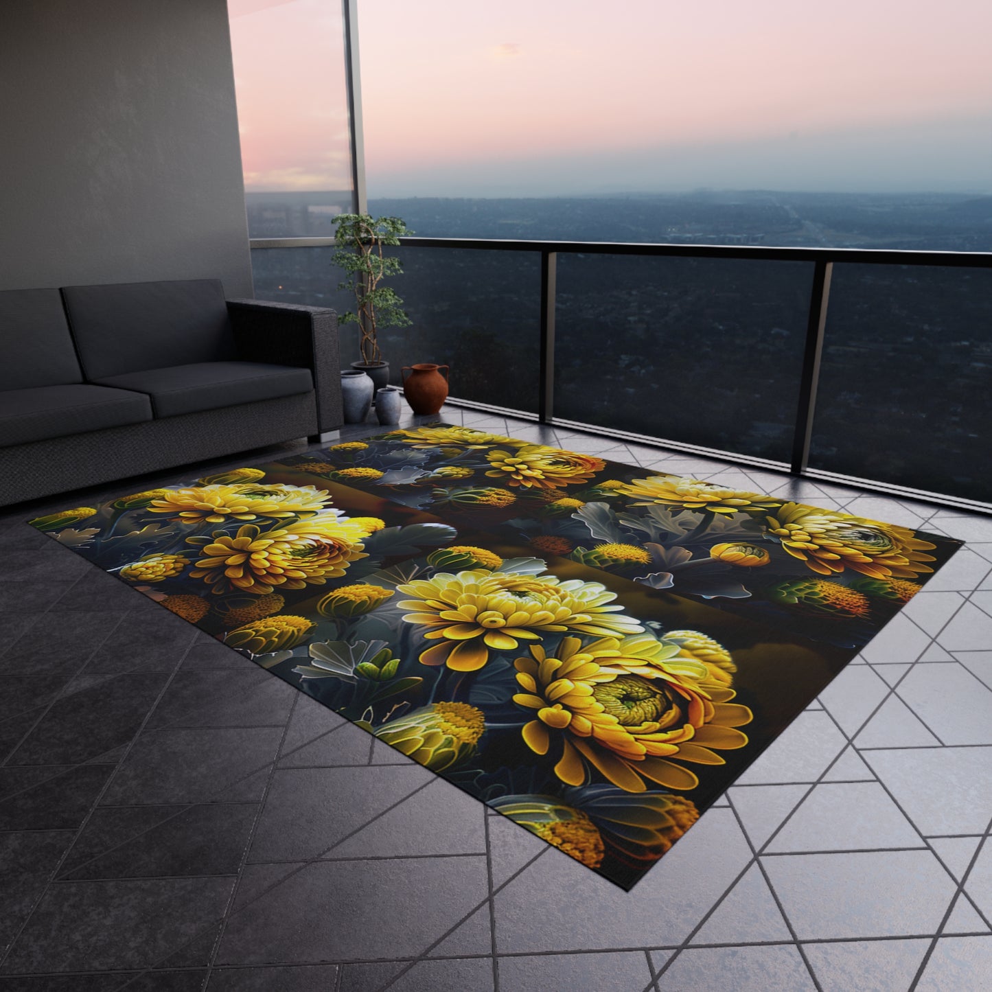 Outdoor Rug  Yellow Hermosas Flores Amarillas 5