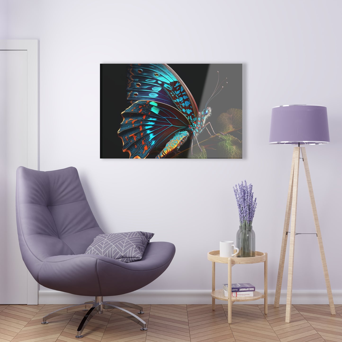 Acrylic Prints Hue Neon Butterfly 2