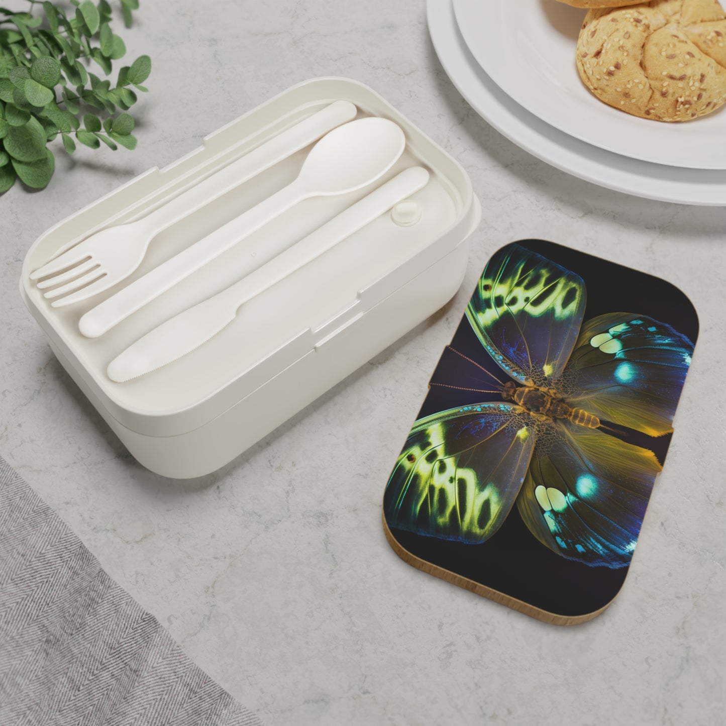 Bento Lunch Box Neon Hue Butterfly 1