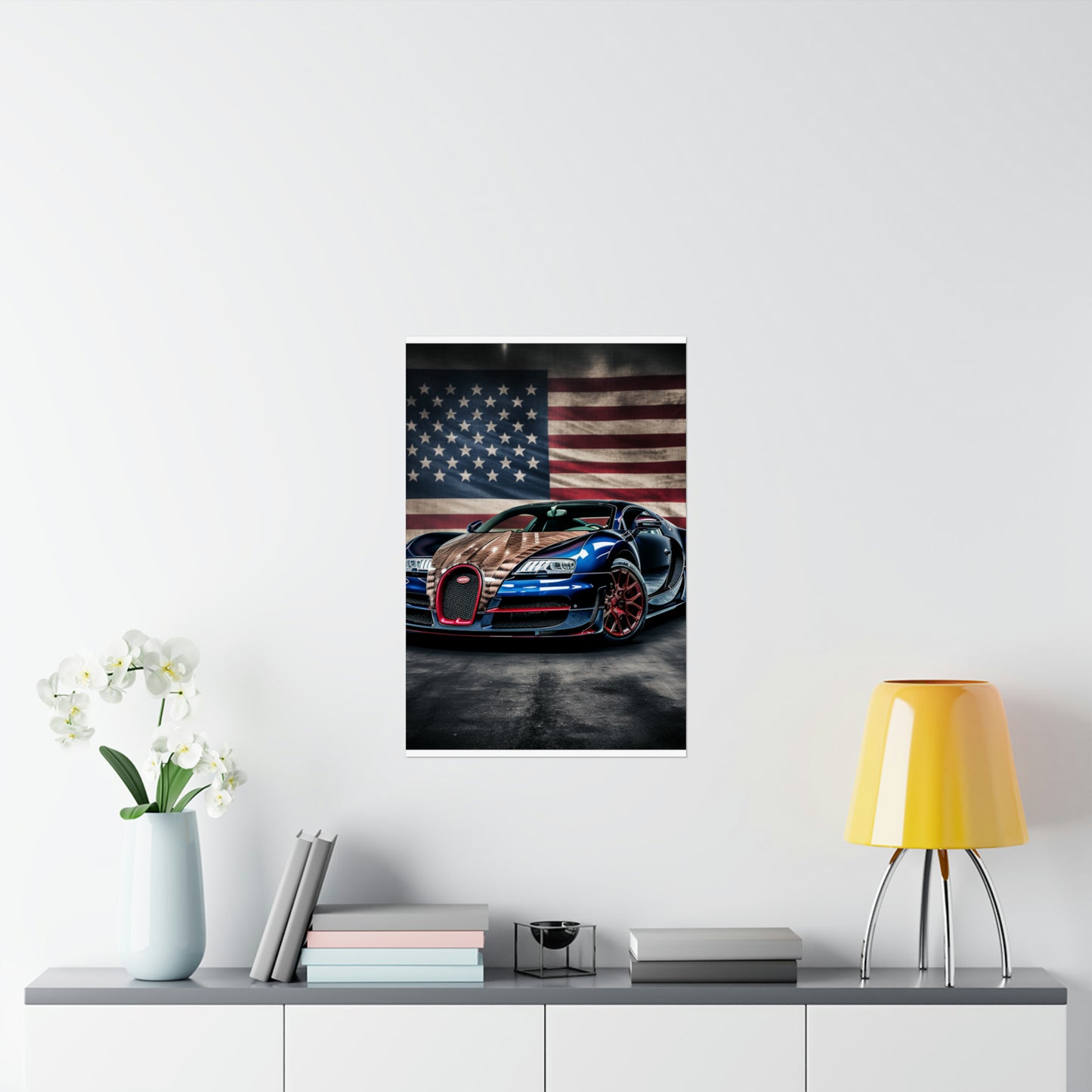 Premium Matte Vertical Posters Bugatti American Flag 4