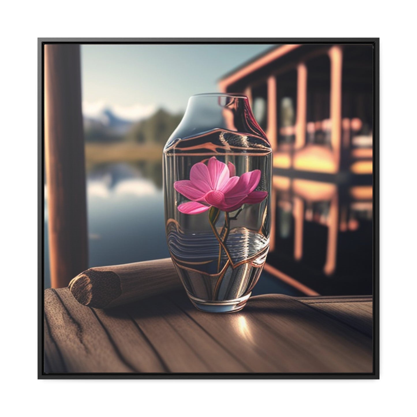 Gallery Canvas Wraps, Square Frame Magnolia in a Glass vase 3