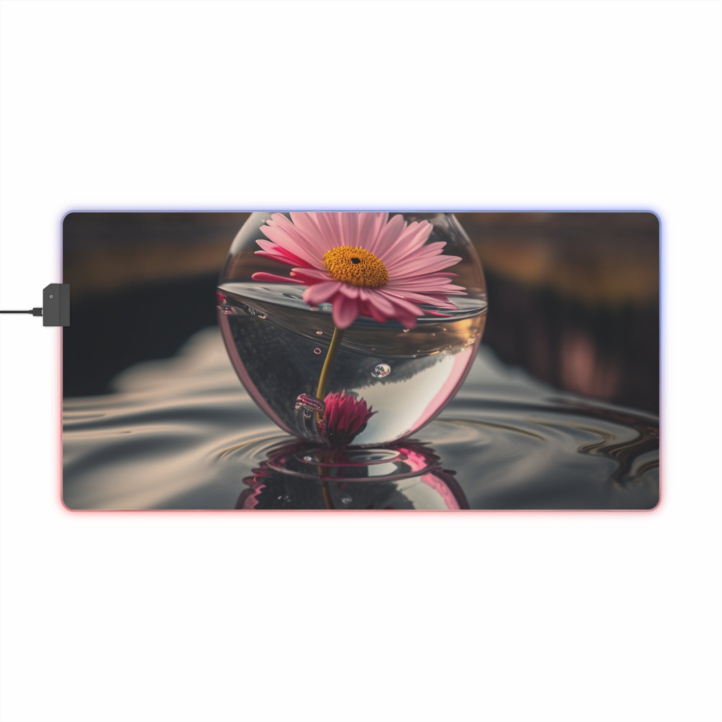 LED Gaming Mouse Pad Daisy in a vase 3