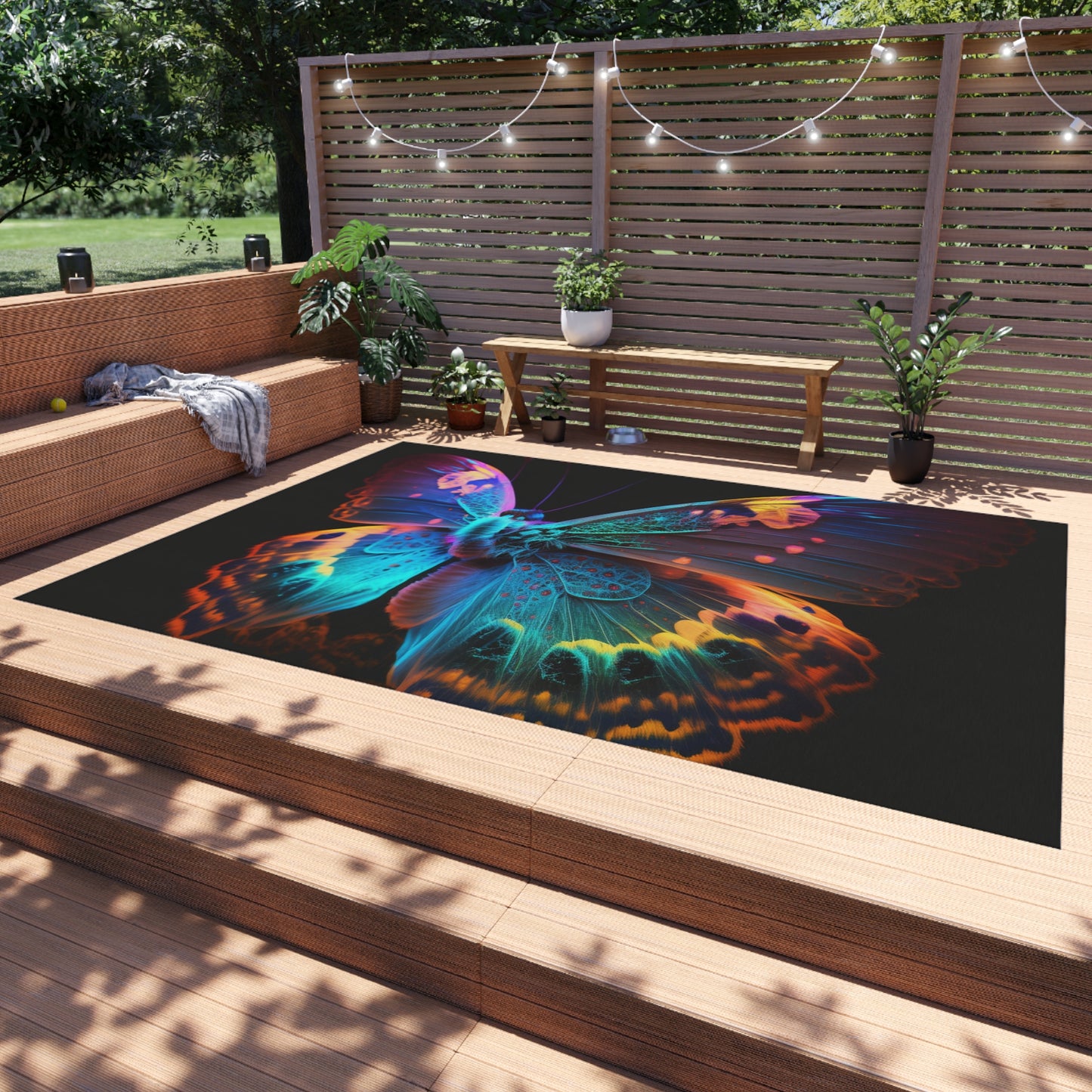 Outdoor Rug  Raw Hyper Color Butterfly 4