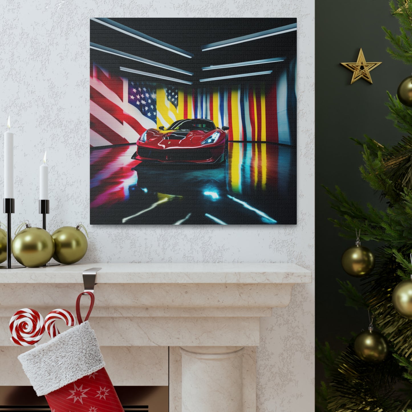 Canvas Gallery Wraps Macro Flag Ferrari 2