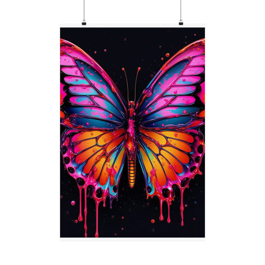 Premium Matte Vertical Posters Pink Butterfly Flair 1