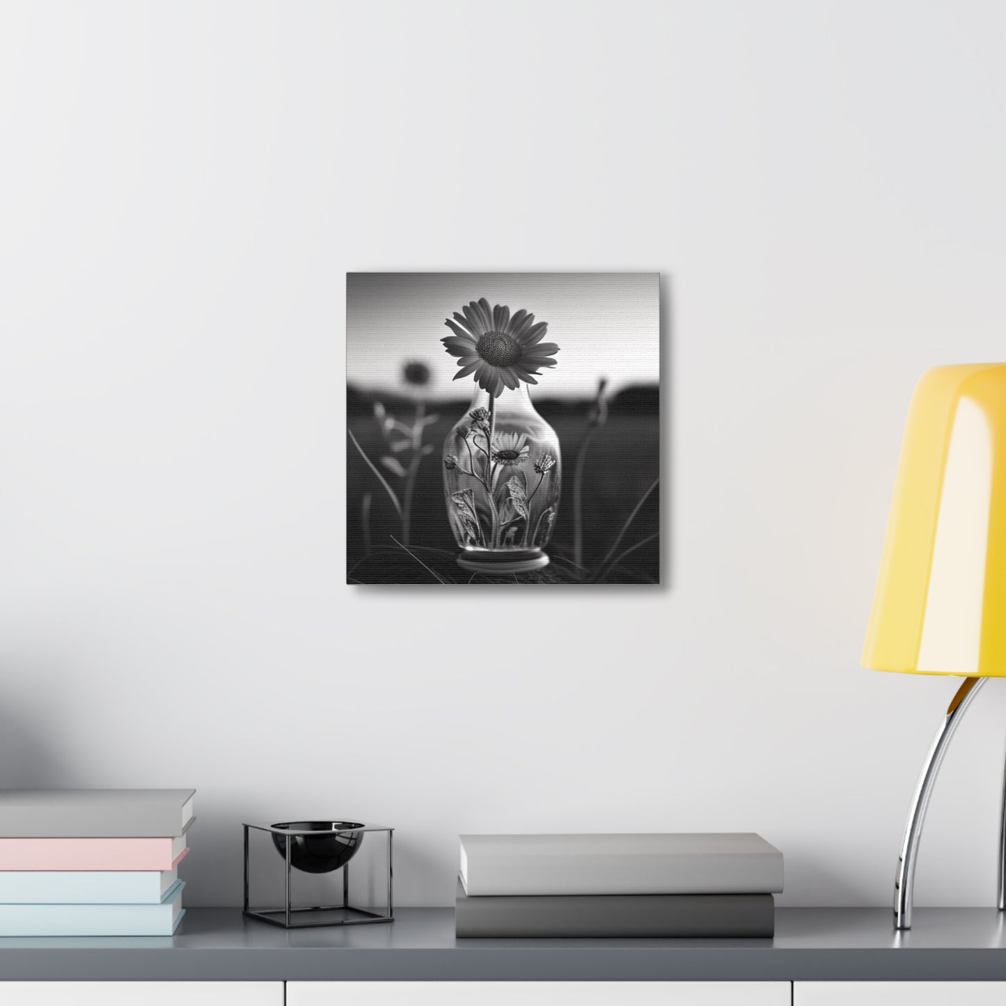Canvas Gallery Wraps Yellw Sunflower in a vase 2