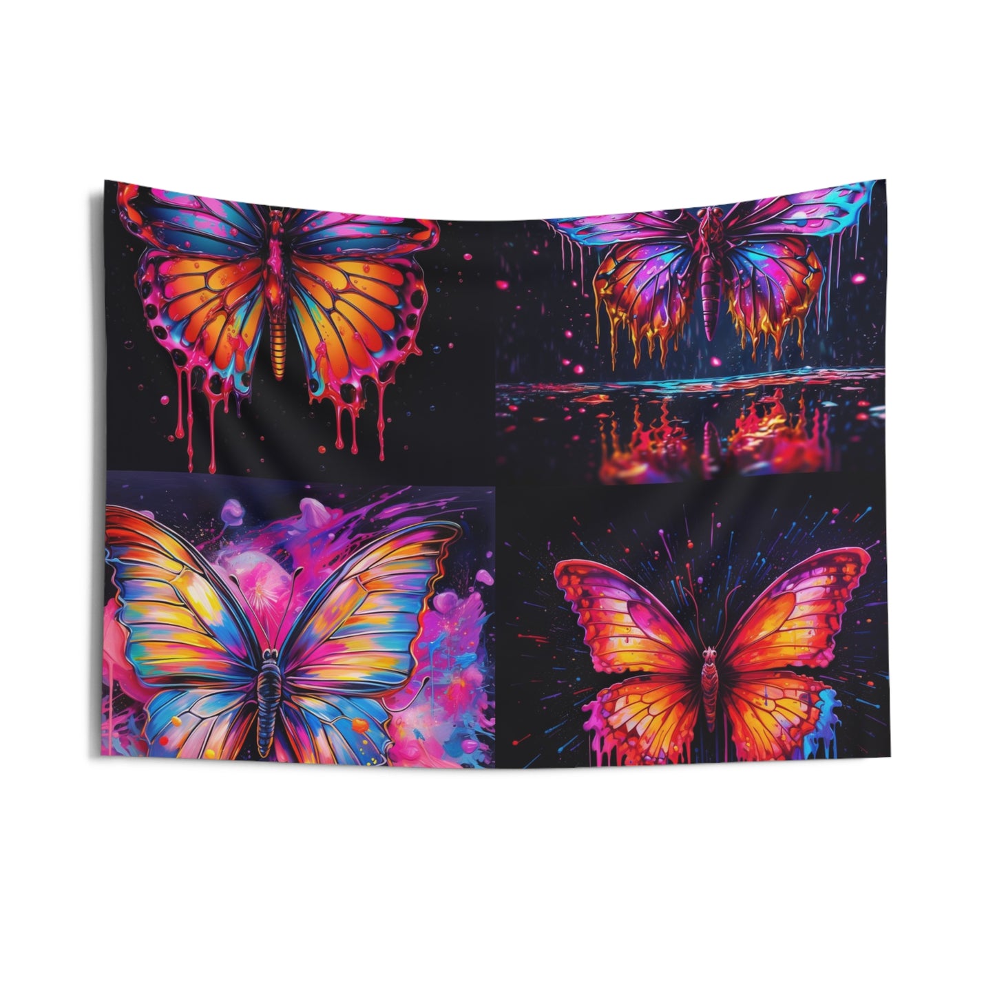 Indoor Wall Tapestries Pink Butterfly Flair 5