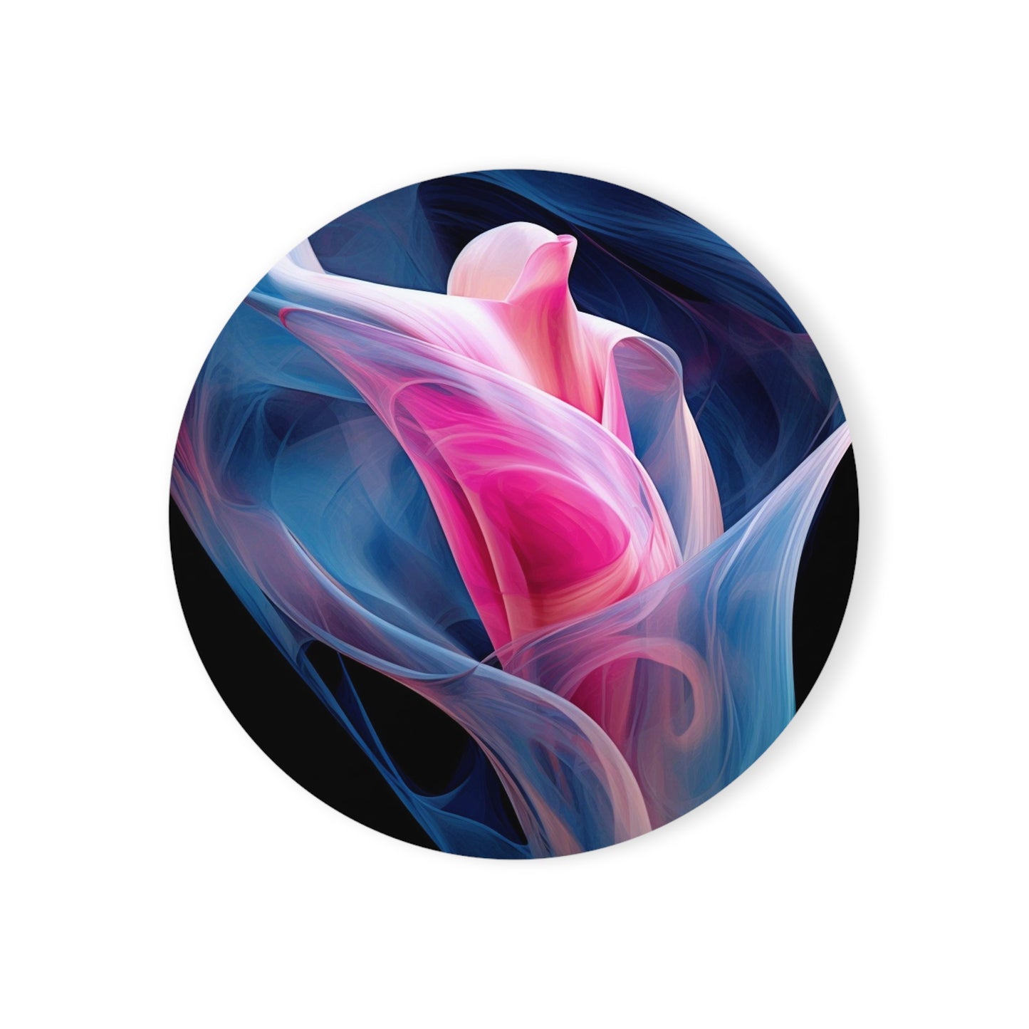 Cork Back Coaster Pink & Blue Tulip Rose 3