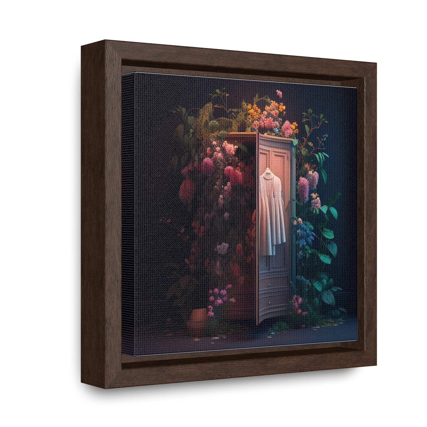 Gallery Canvas Wraps, Square Frame A Wardrobe Surrounded by Flowers 3