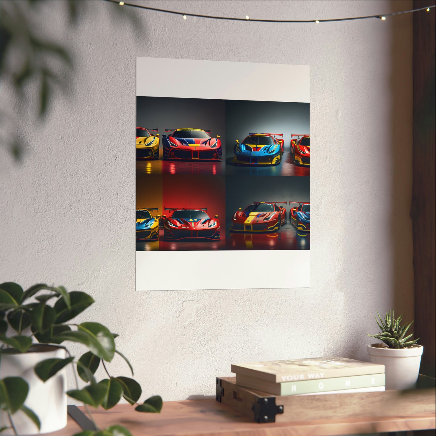 Premium Matte Vertical Posters Ferrari Red Blue 5