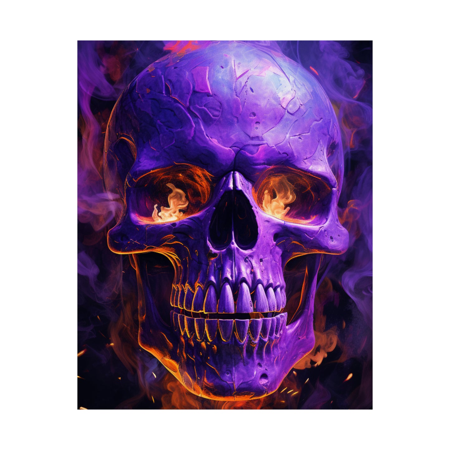 Premium Matte Vertical Posters Skull Flames 1