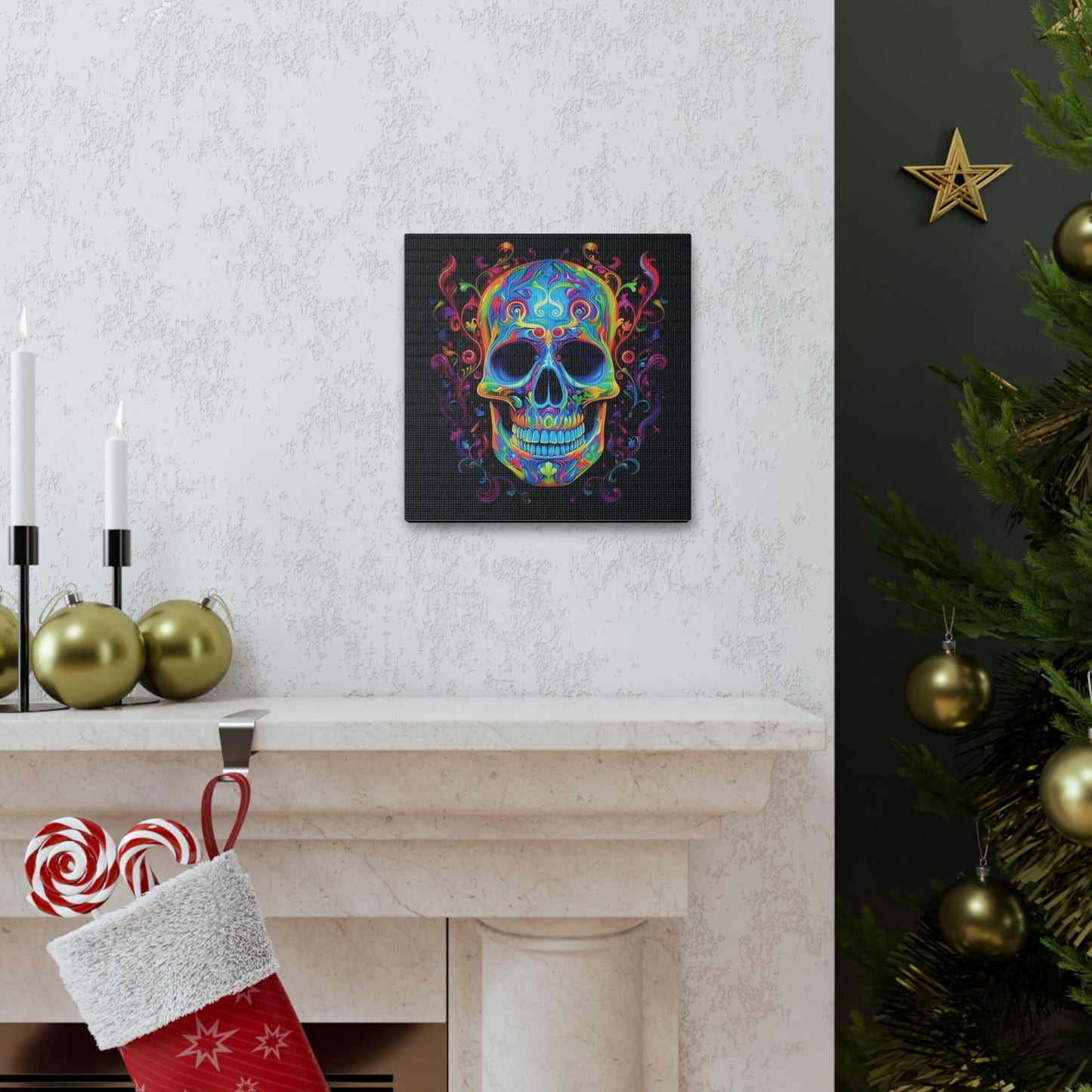 Canvas Gallery Wraps Macro Skull Color 4