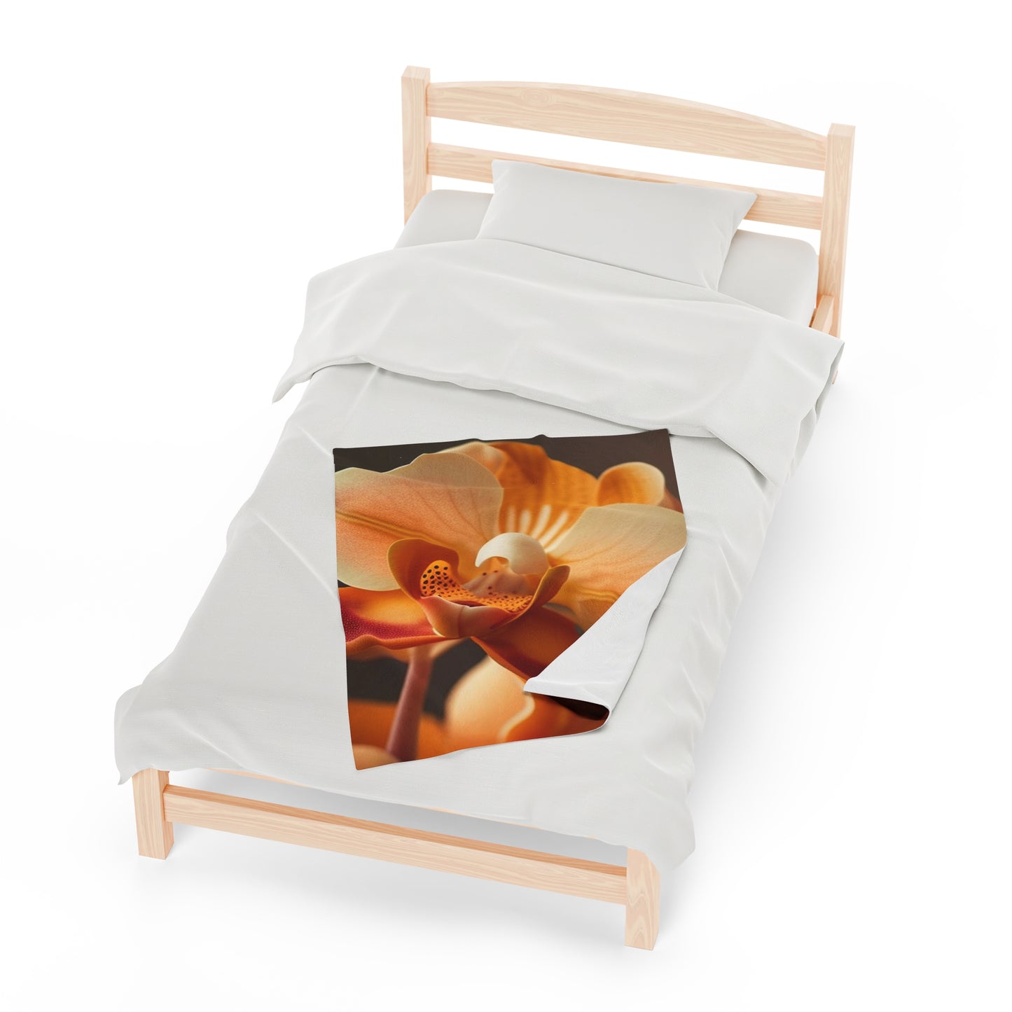 Velveteen Plush Blanket Orange Orchid 3