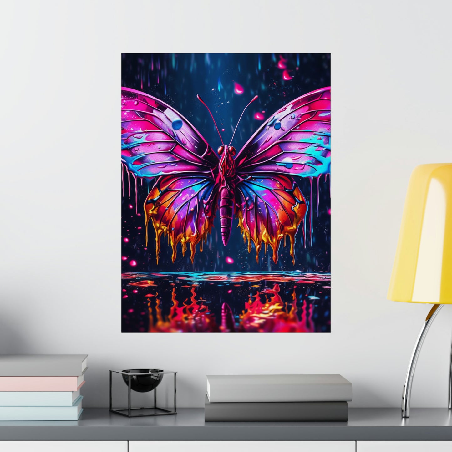 Premium Matte Vertical Posters Pink Butterfly Flair 2