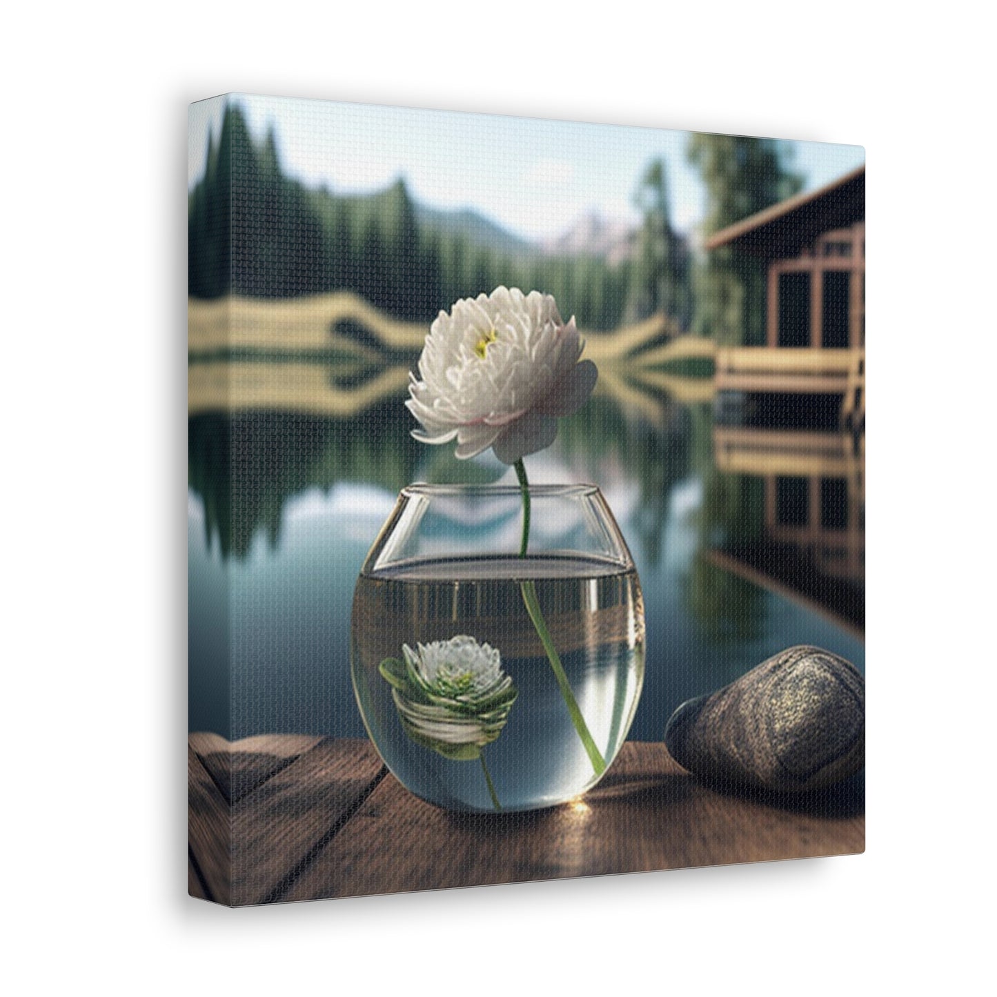 Canvas Gallery Wraps White Peony glass vase 2