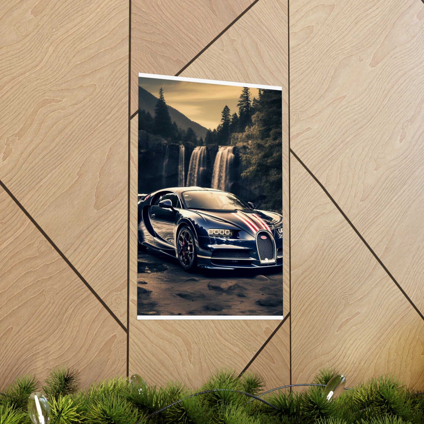 Premium Matte Vertical Posters Bugatti Waterfall 2