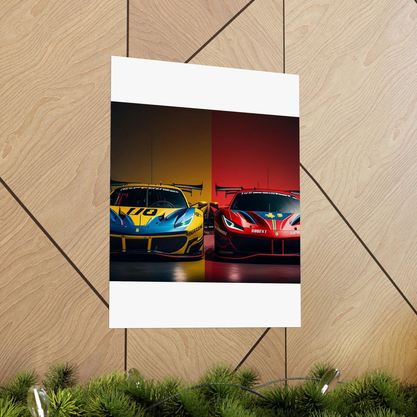 Premium Matte Vertical Posters Ferrari Red Blue 3