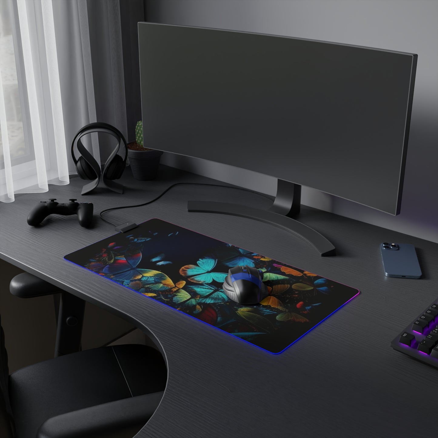 LED Gaming Mouse Pad Moon Butterfly 1