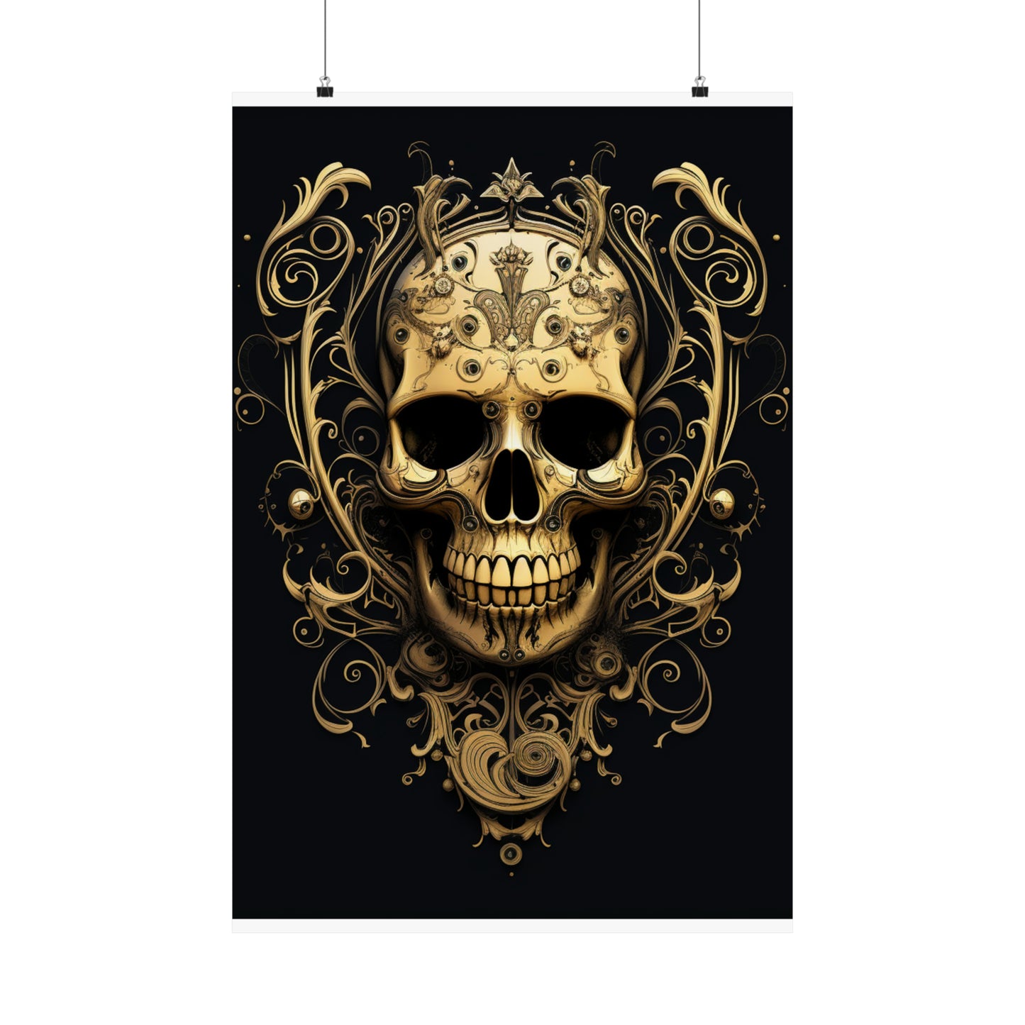 Premium Matte Vertical Posters Skull Treble Clef 3