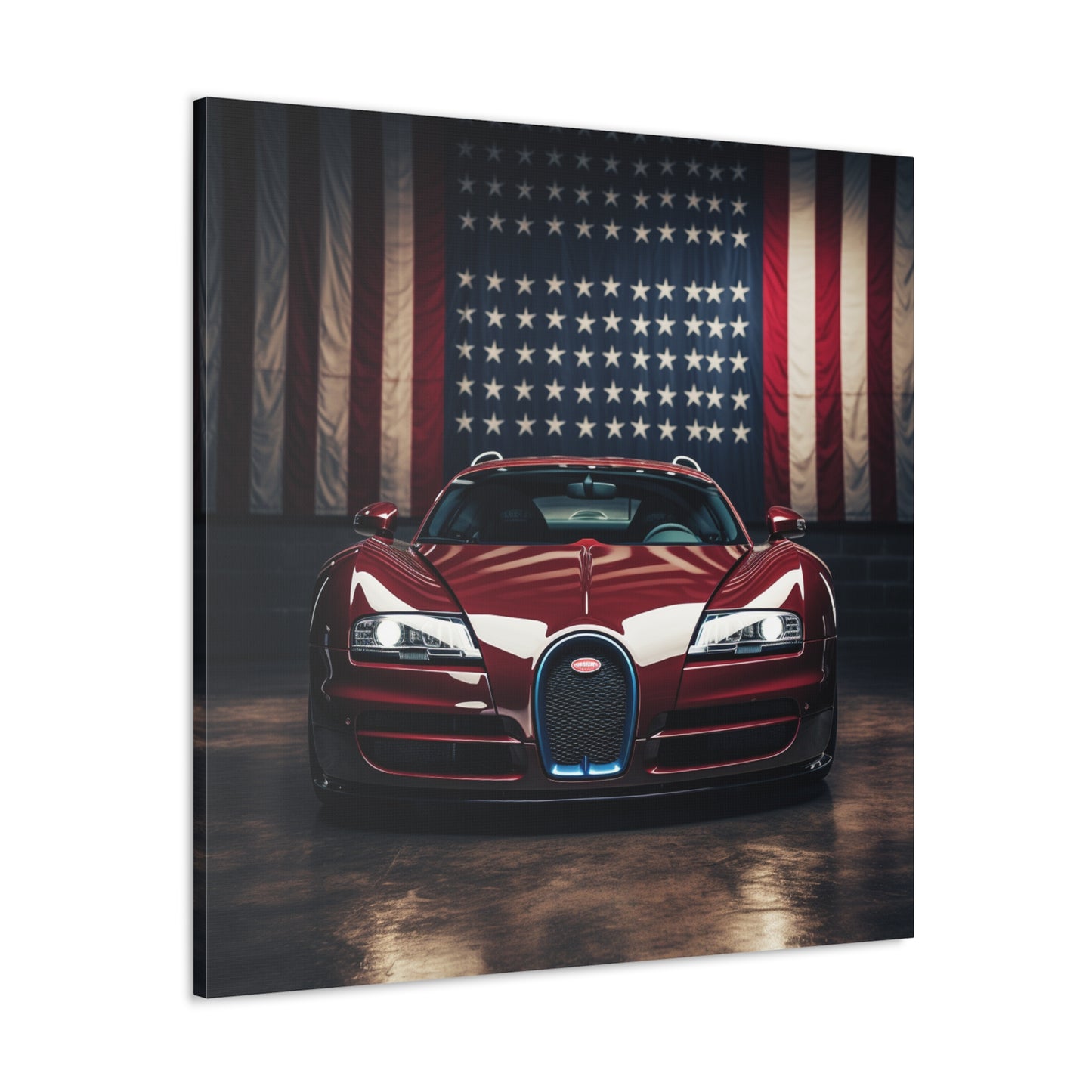 Canvas Gallery Wraps American Flag Background Bugatti 1