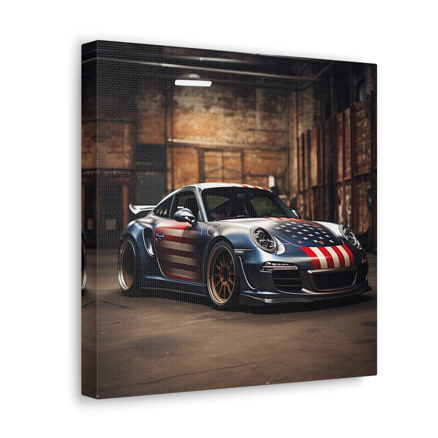 Canvas Gallery Wraps American Flag Porsche 1