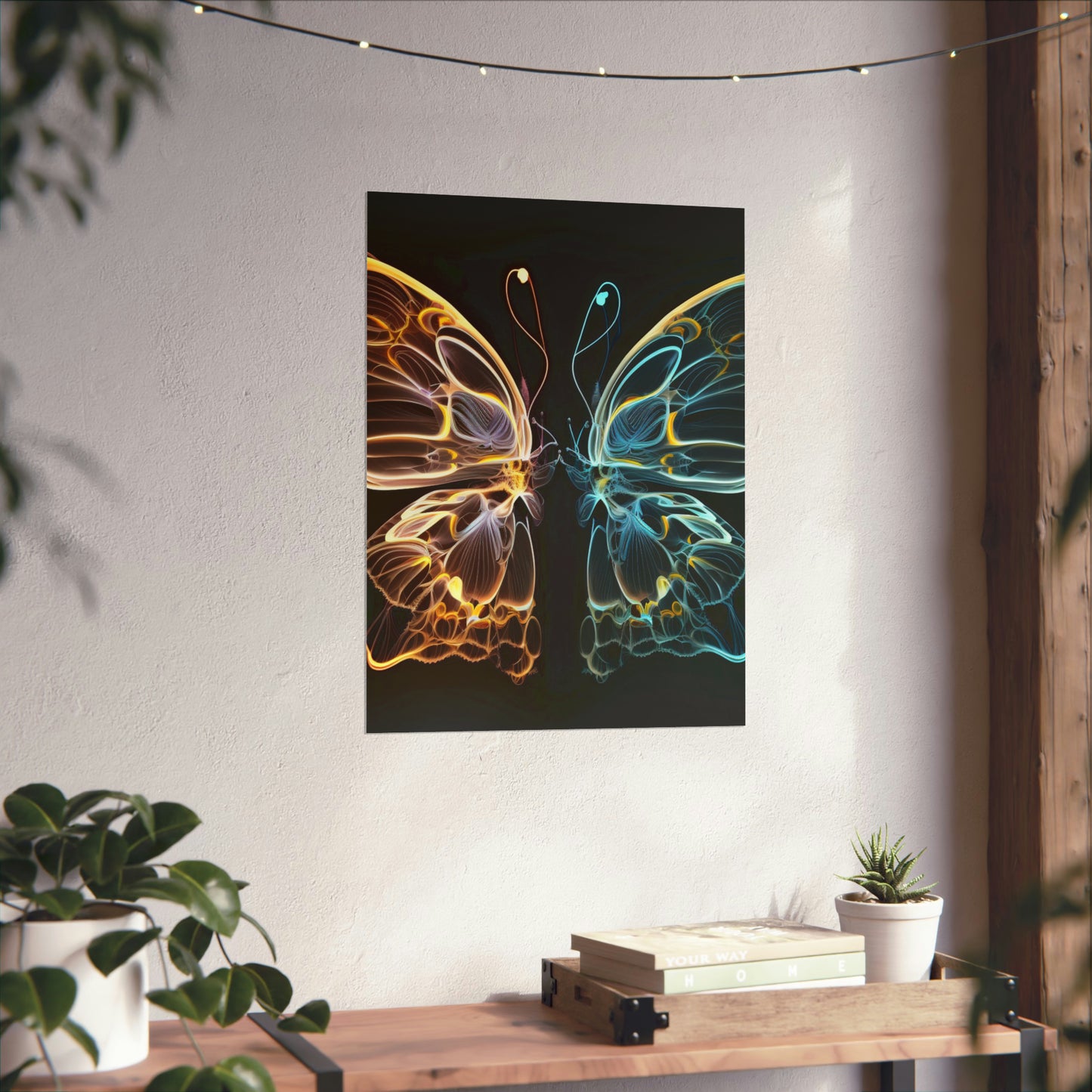 Premium Matte Vertical Posters Neon Glo Butterfly 3