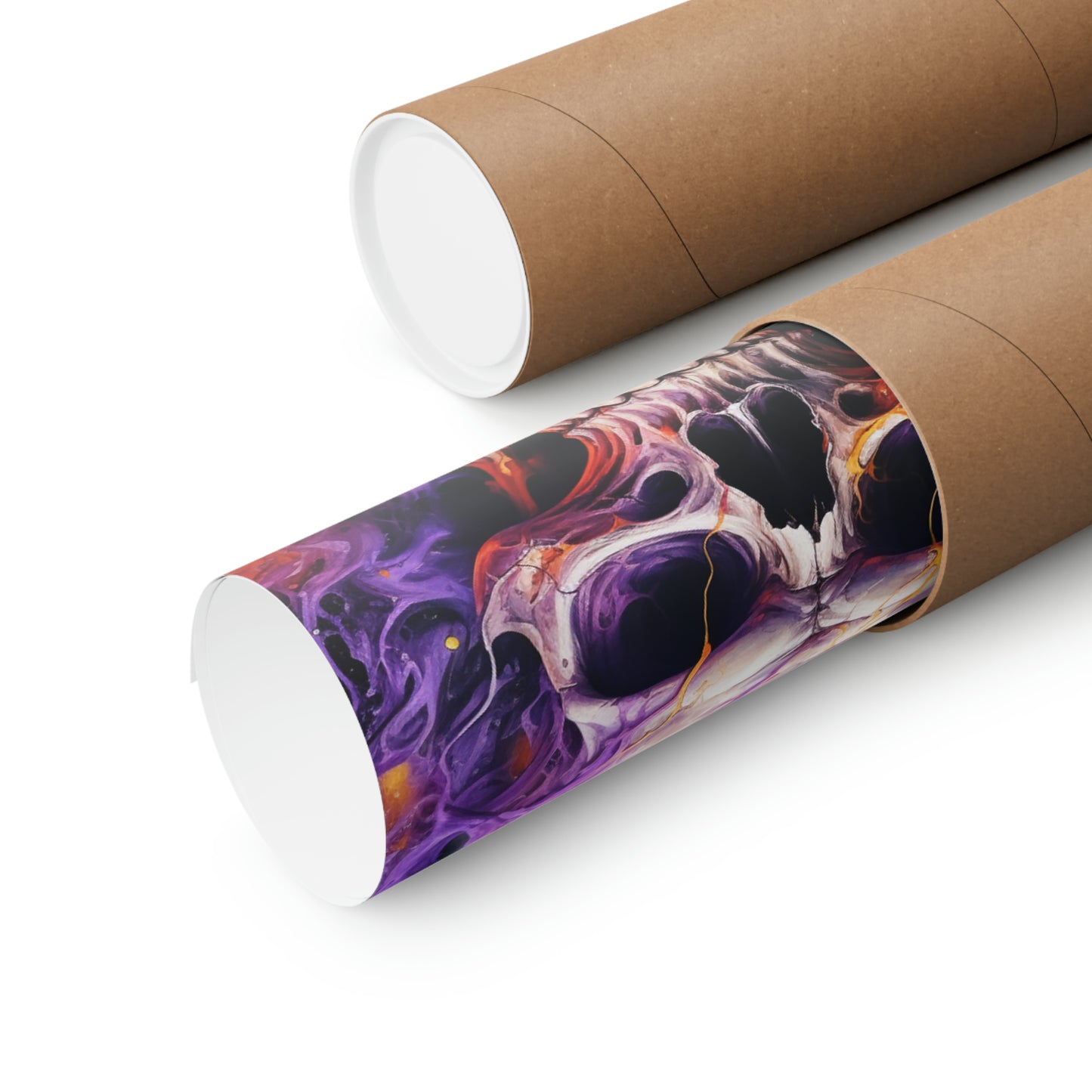 Premium Matte Vertical Posters Skull Flames 2