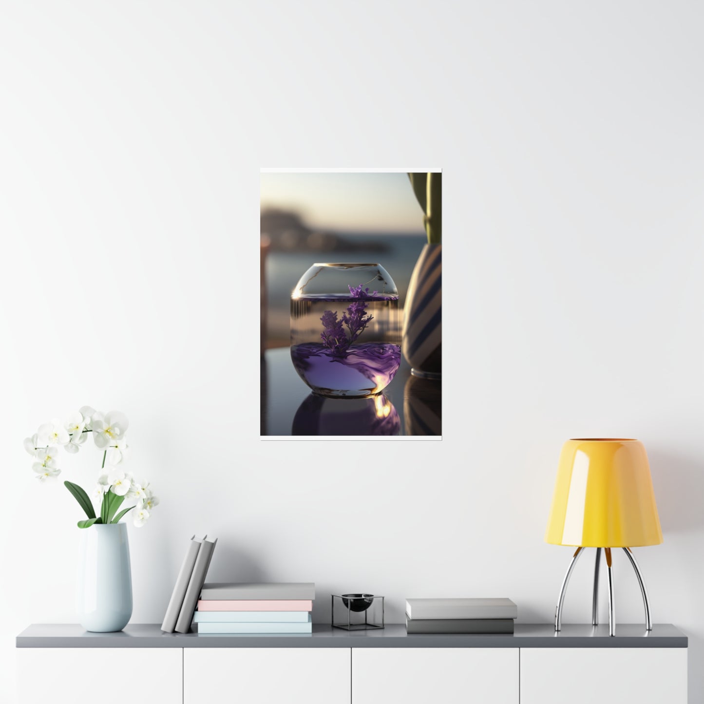 Premium Matte Vertical Posters Lavender in a vase 1