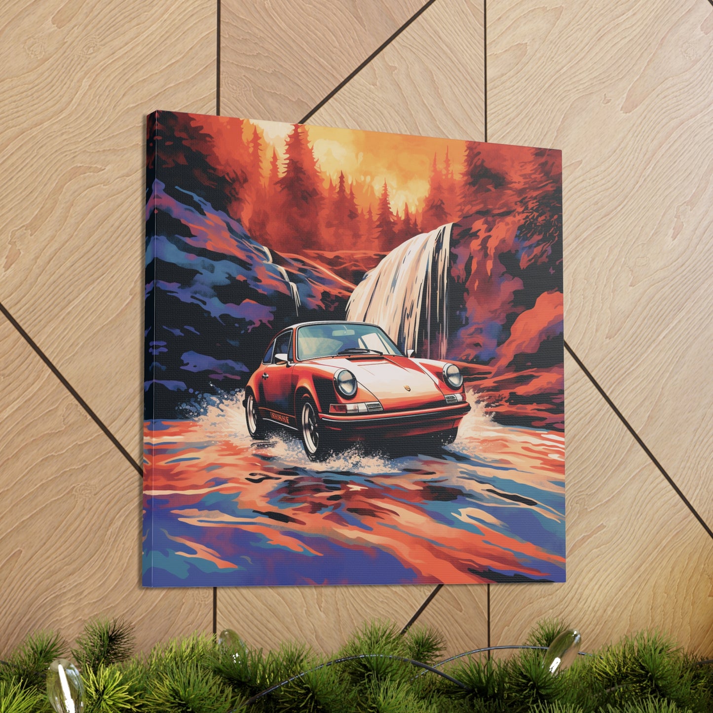 Canvas Gallery Wraps American Flag Porsche Abstract 4