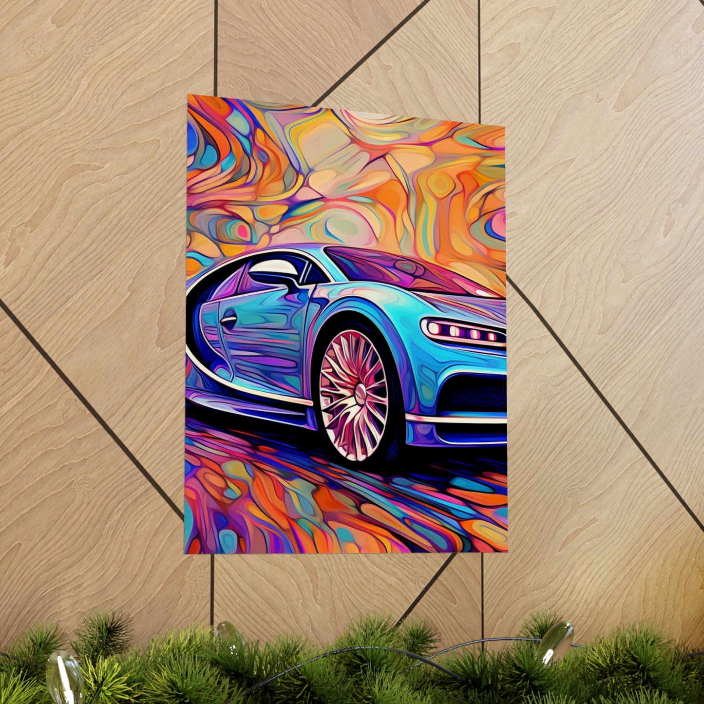 Premium Matte Vertical Posters Bugatti Abstract Concept 3