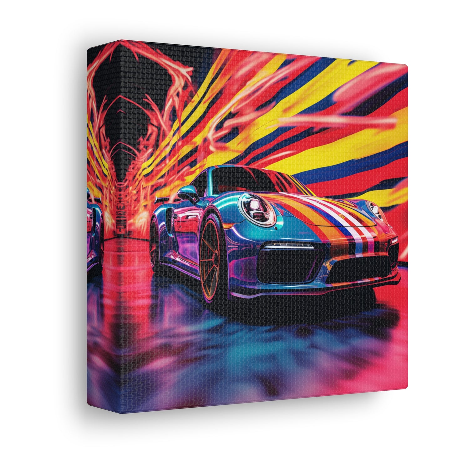 Canvas Gallery Wraps Macro American Flag Porsche 2