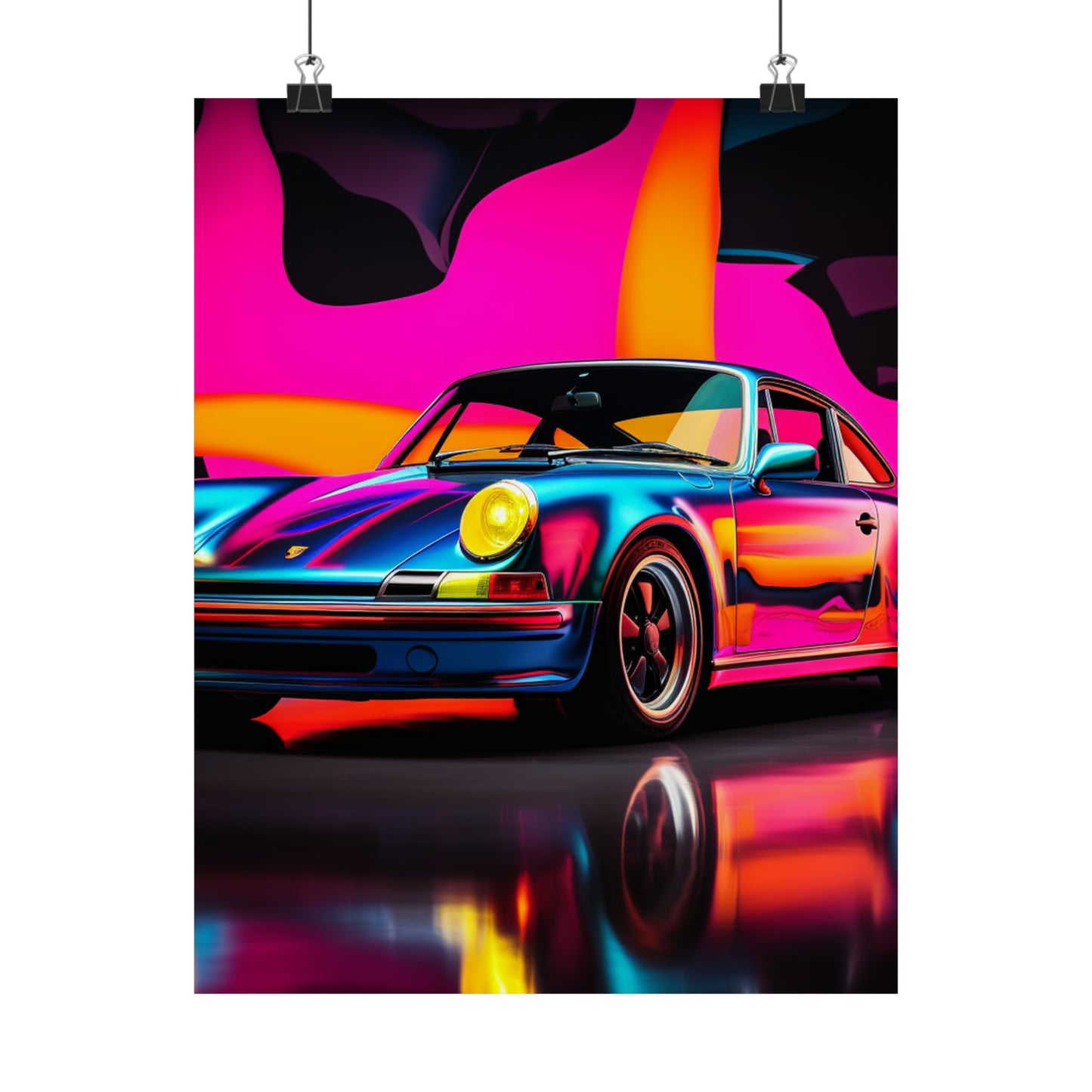 Premium Matte Vertical Posters Macro Porsche 2