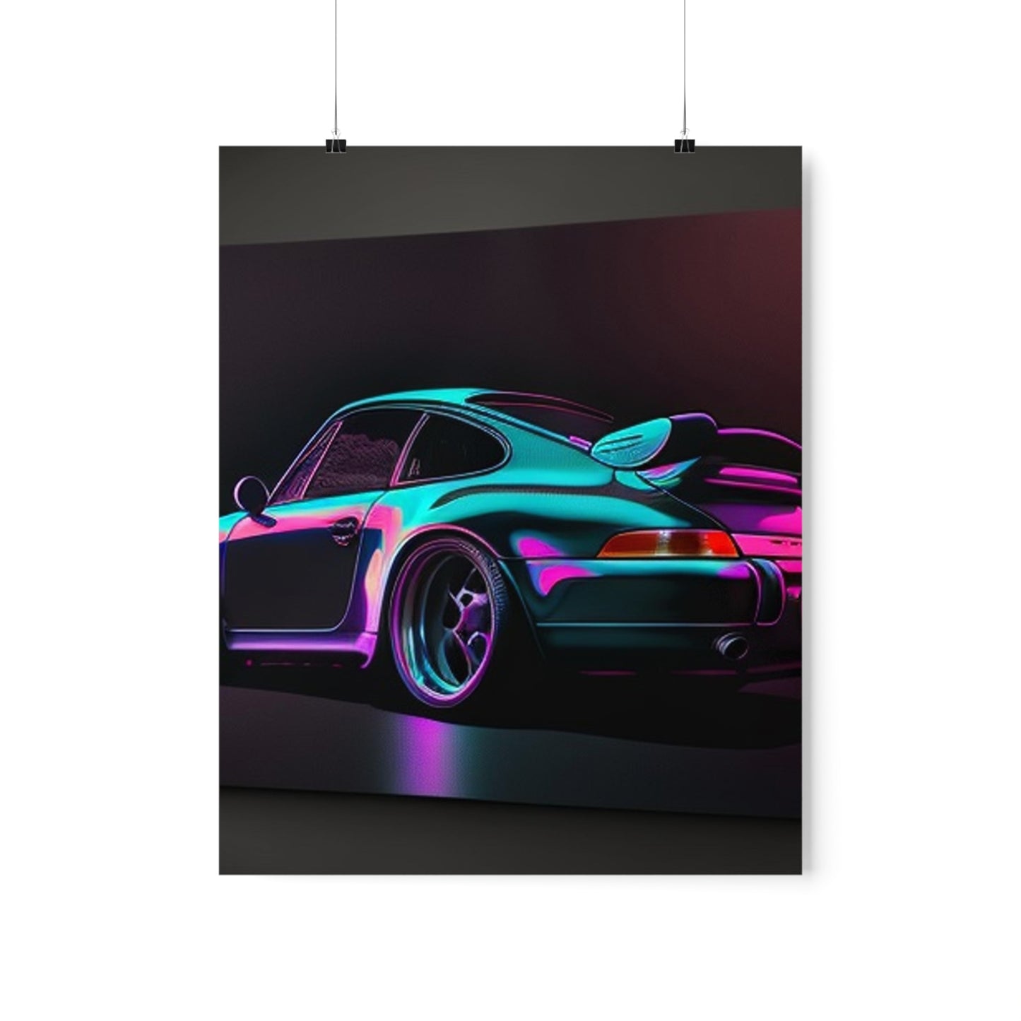 Premium Matte Vertical Posters Porsche Purple 1