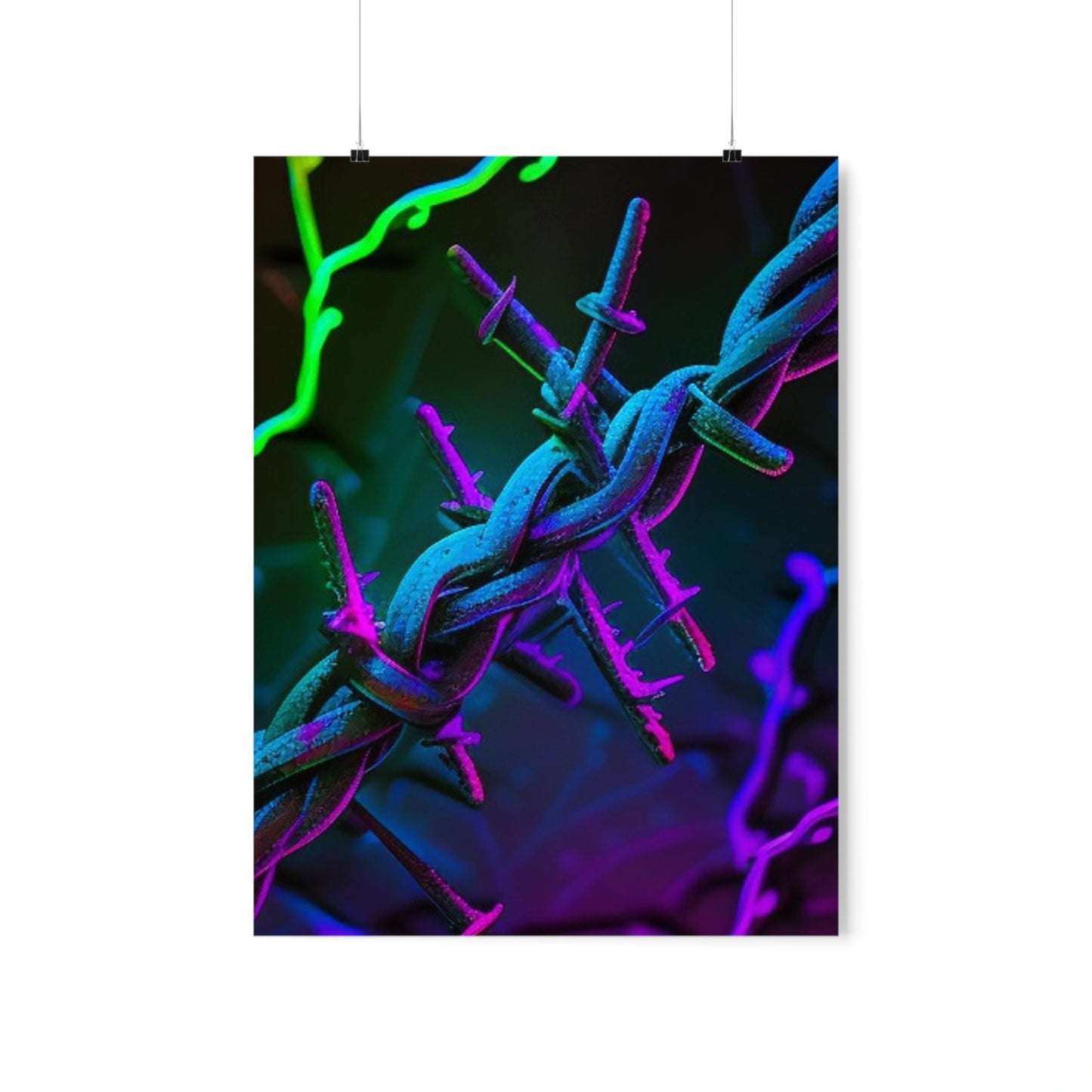 Premium Matte Vertical Posters Macro Neon Barbs 4