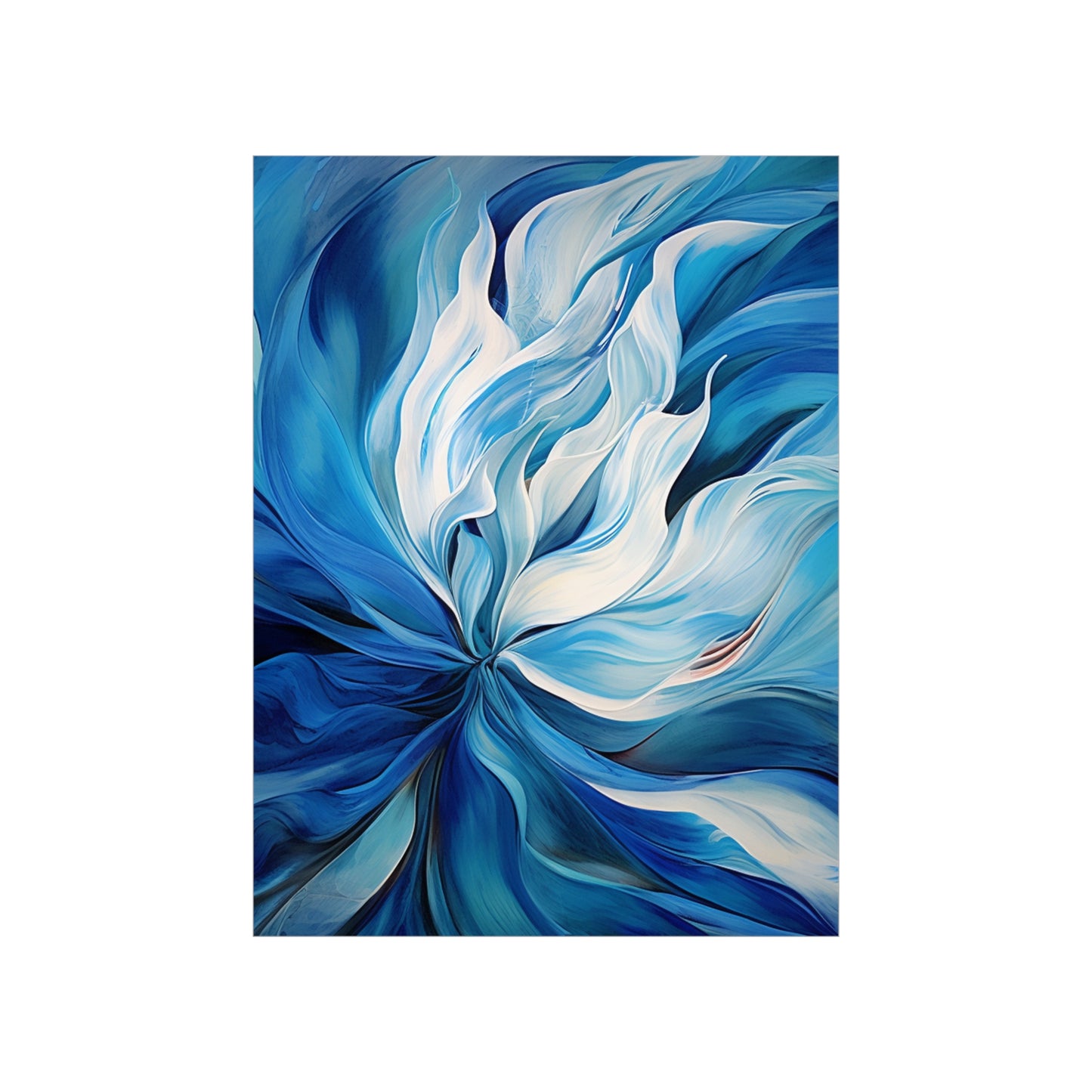 Premium Matte Vertical Posters Blue Tluip Abstract 1