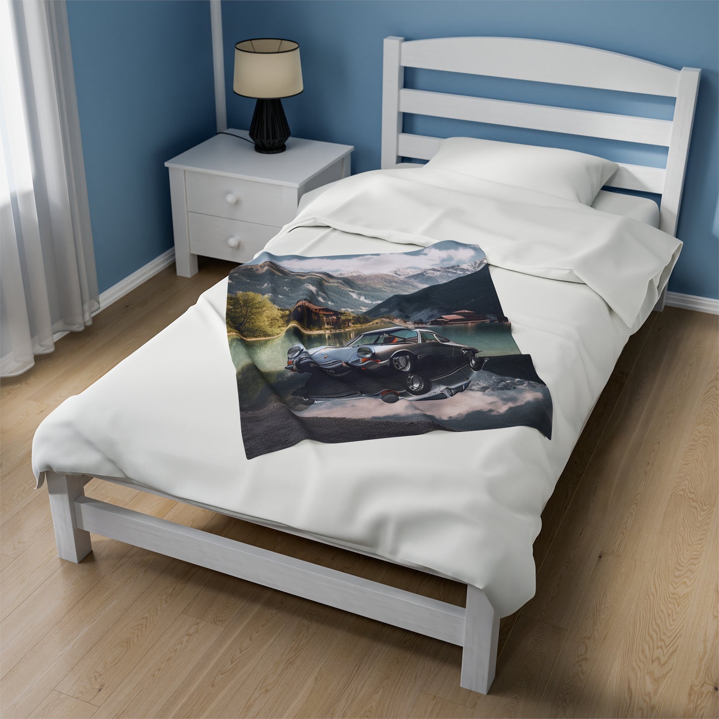 Velveteen Plush Blanket Porsche Lake 2