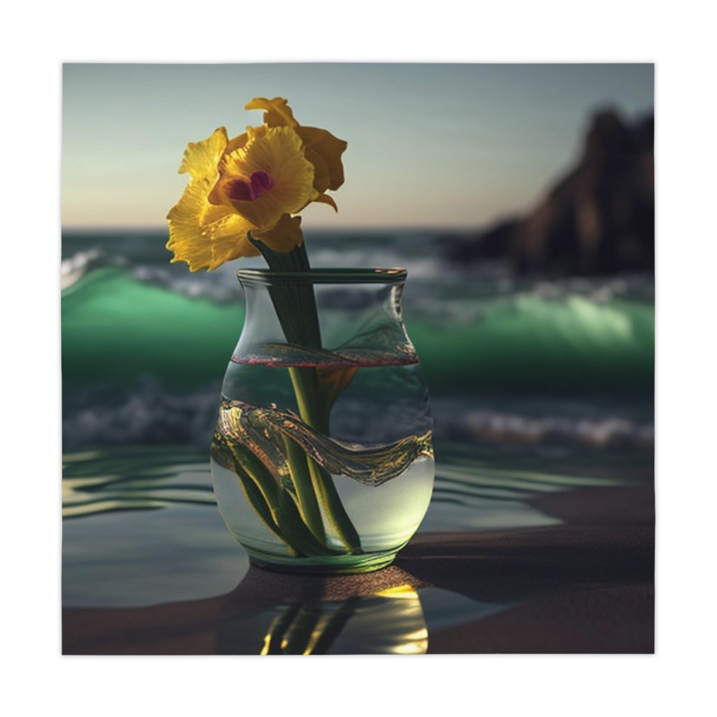 Tablecloth Yellow Gladiolus glass 1