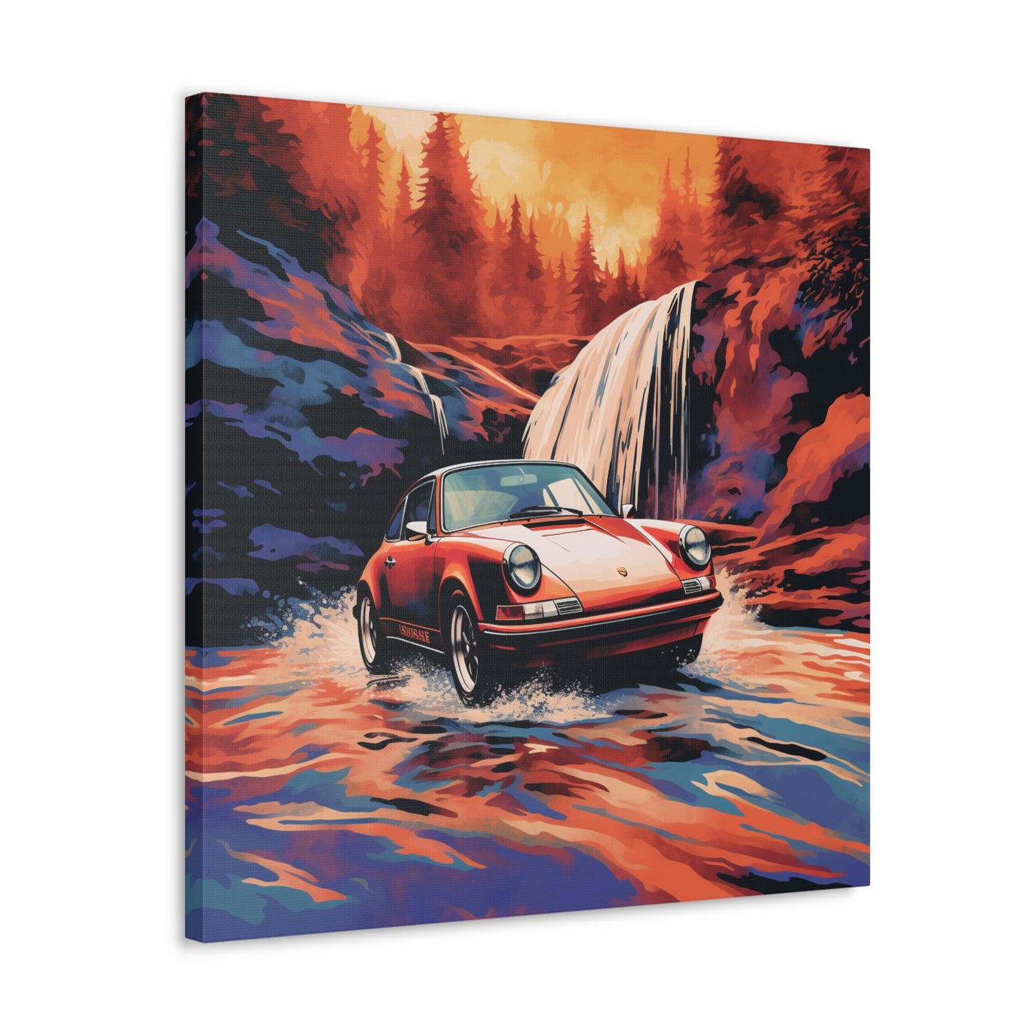 Canvas Gallery Wraps American Flag Porsche Abstract 4