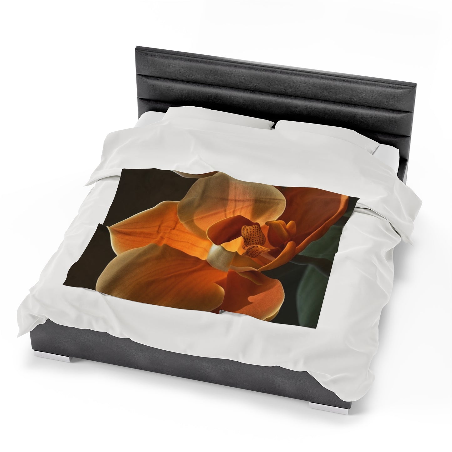 Velveteen Plush Blanket Orange Orchid 4