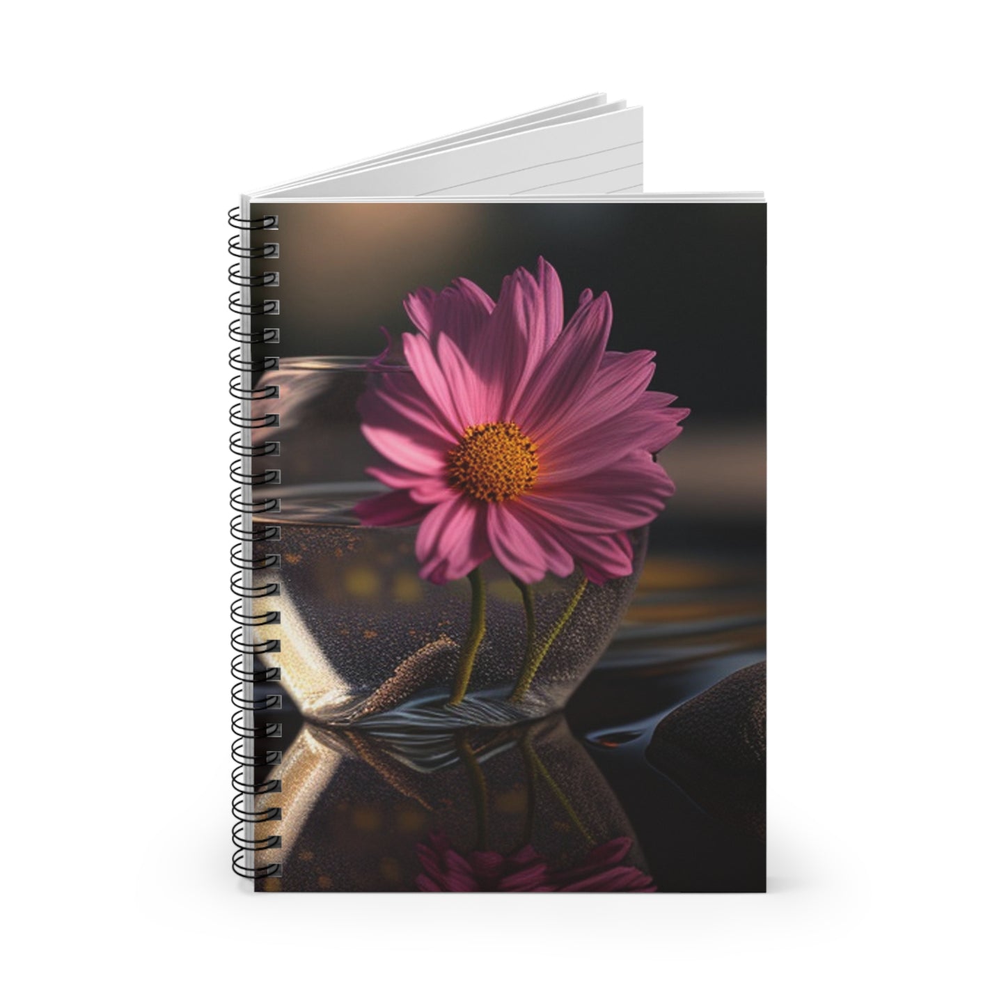 Spiral Notebook - Ruled Line Pink Daisy 4