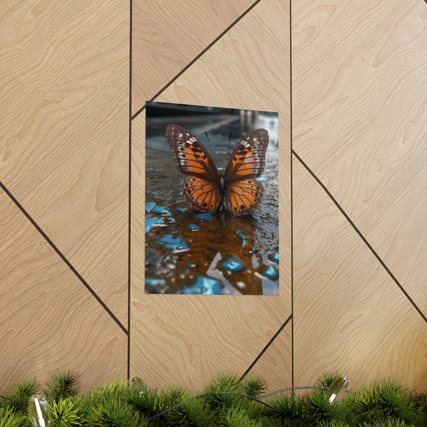 Premium Matte Vertical Posters Water Butterfly Street 2