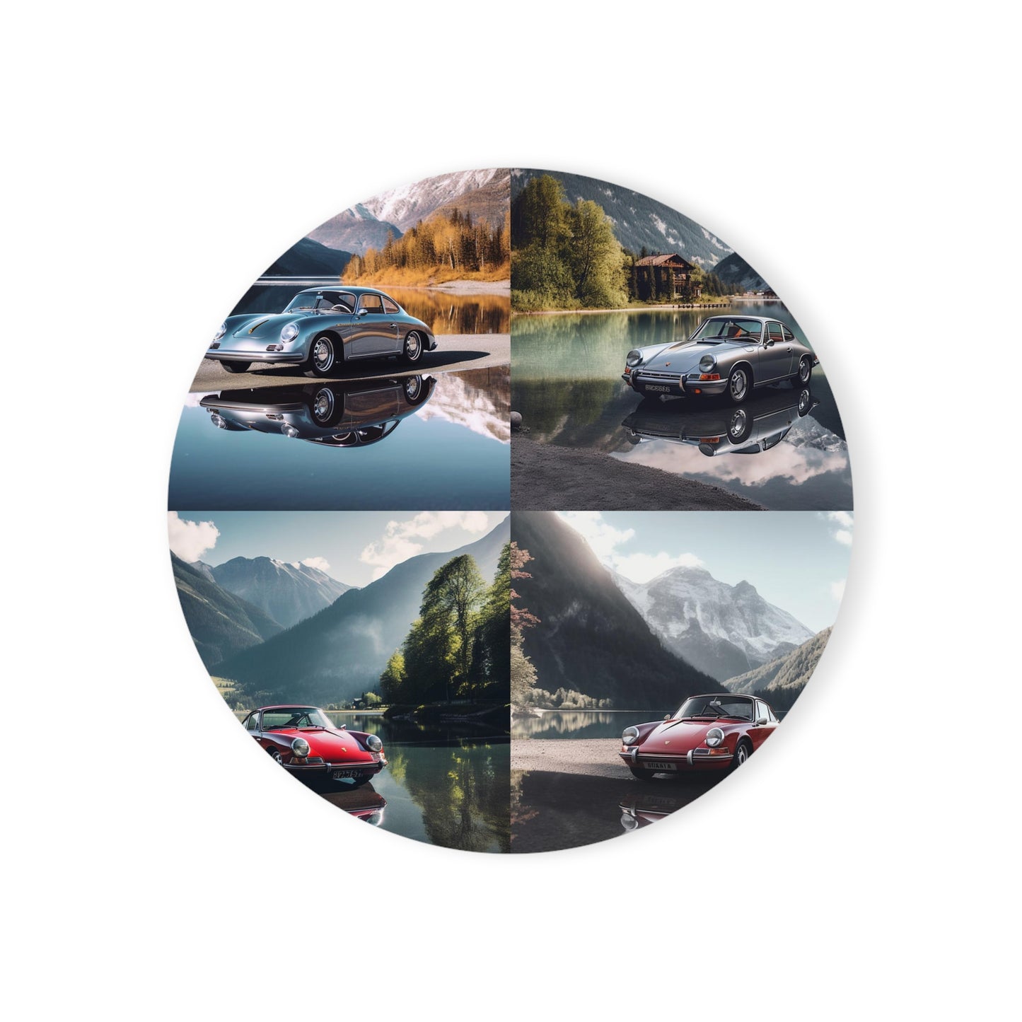 Cork Back Coaster Porsche Lake 5