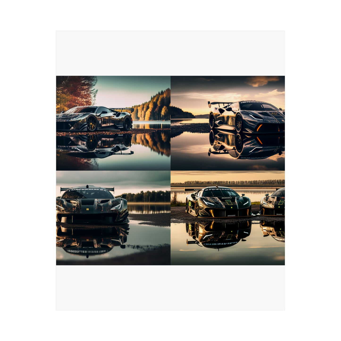 Premium Matte Vertical Posters Ferrari Lake 5