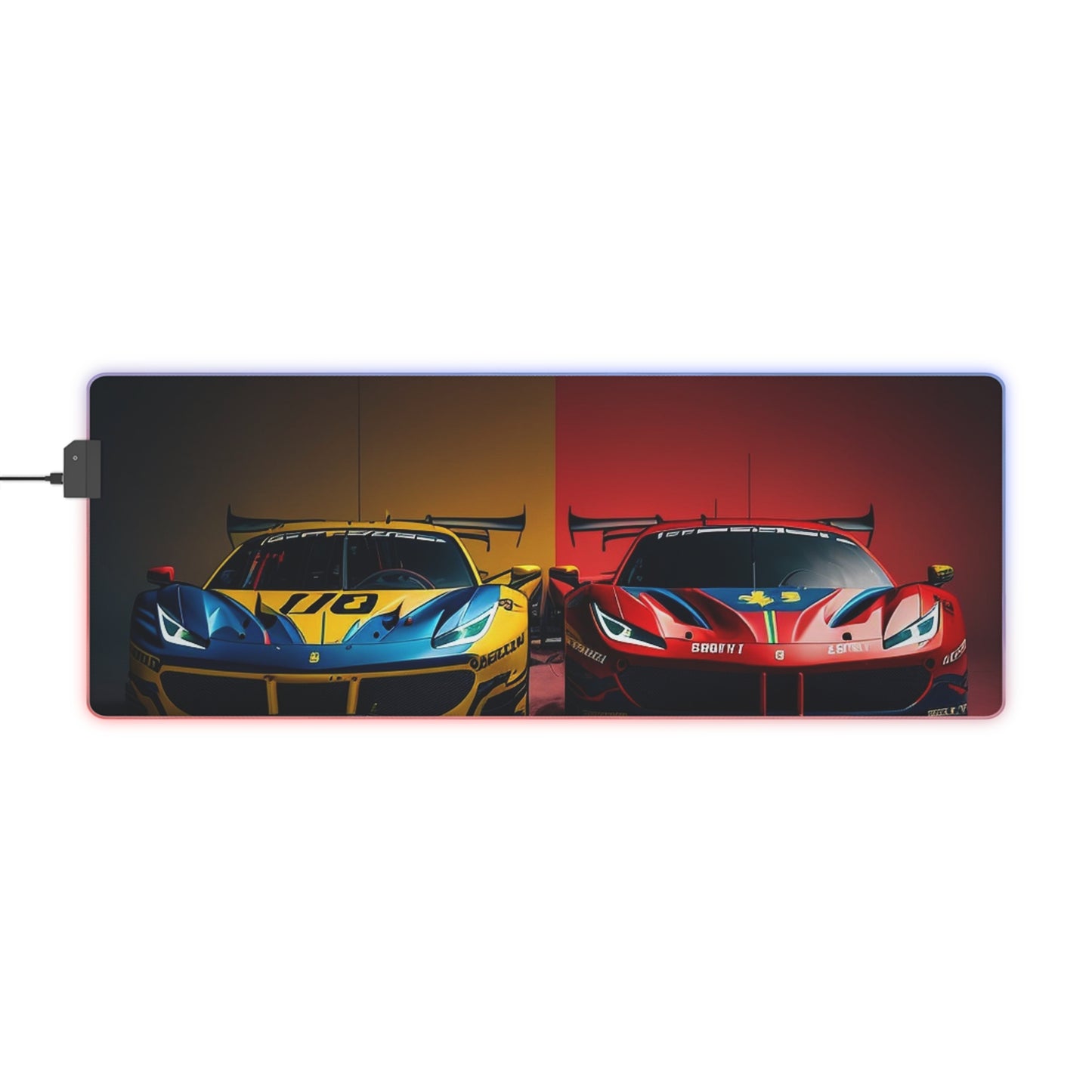 LED Gaming Mouse Pad Ferrari Red Blue 3